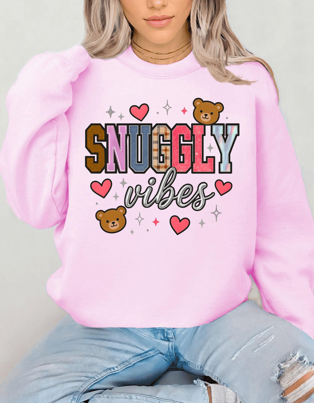 Unisex Snuggly Vibes Crewneck: Cozy Comfort Sweatshirt for Casual Lounging & Everyday Wear