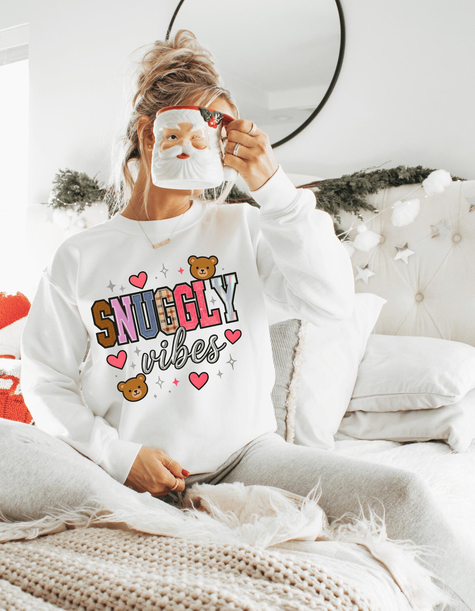 Unisex Snuggly Vibes Crewneck: Cozy Comfort Sweatshirt for Casual Lounging & Everyday Wear