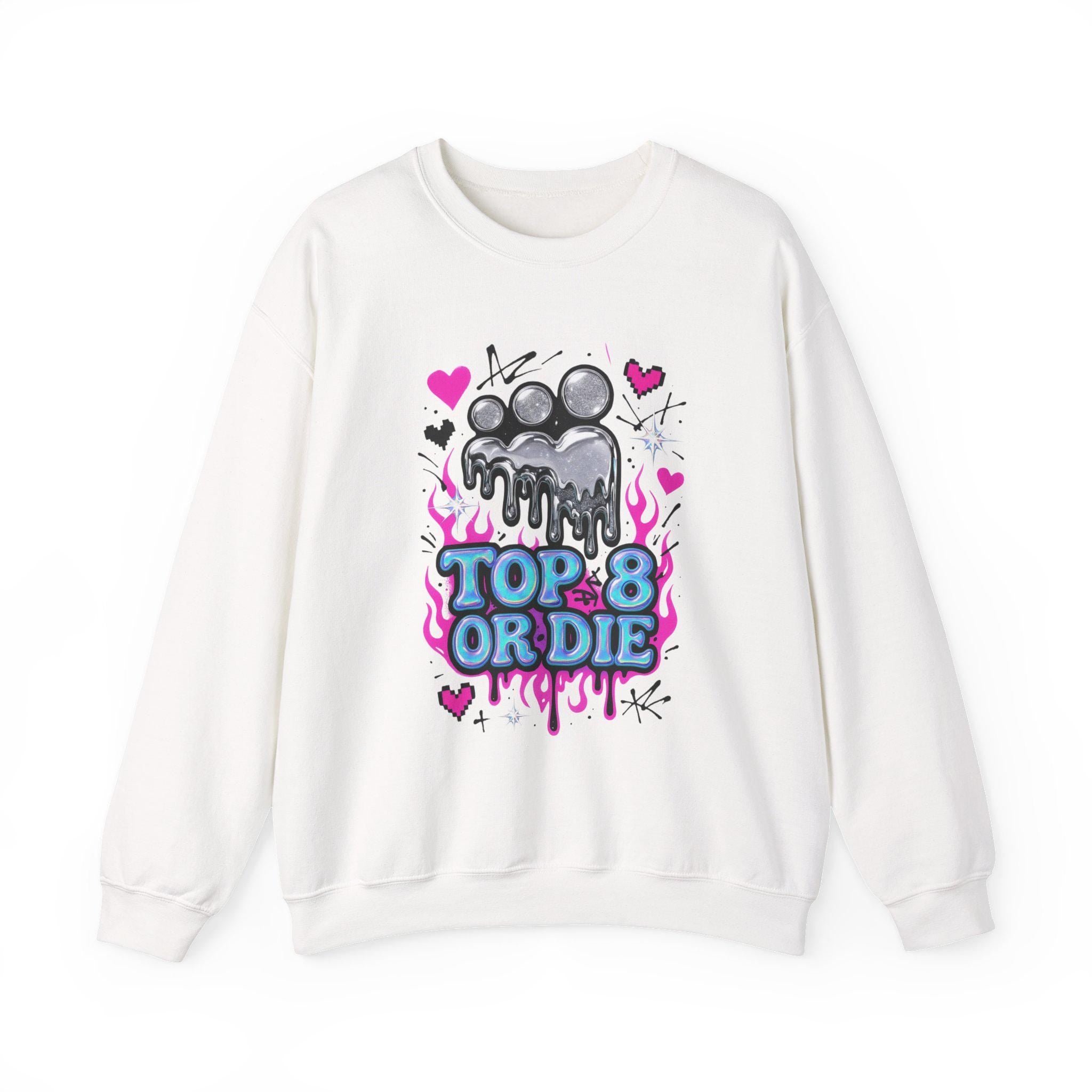 Retro MySpace Top 8 Sweatshirt: Y2K Nostalgia Social Media Throwback Fashion Unisex Pullover