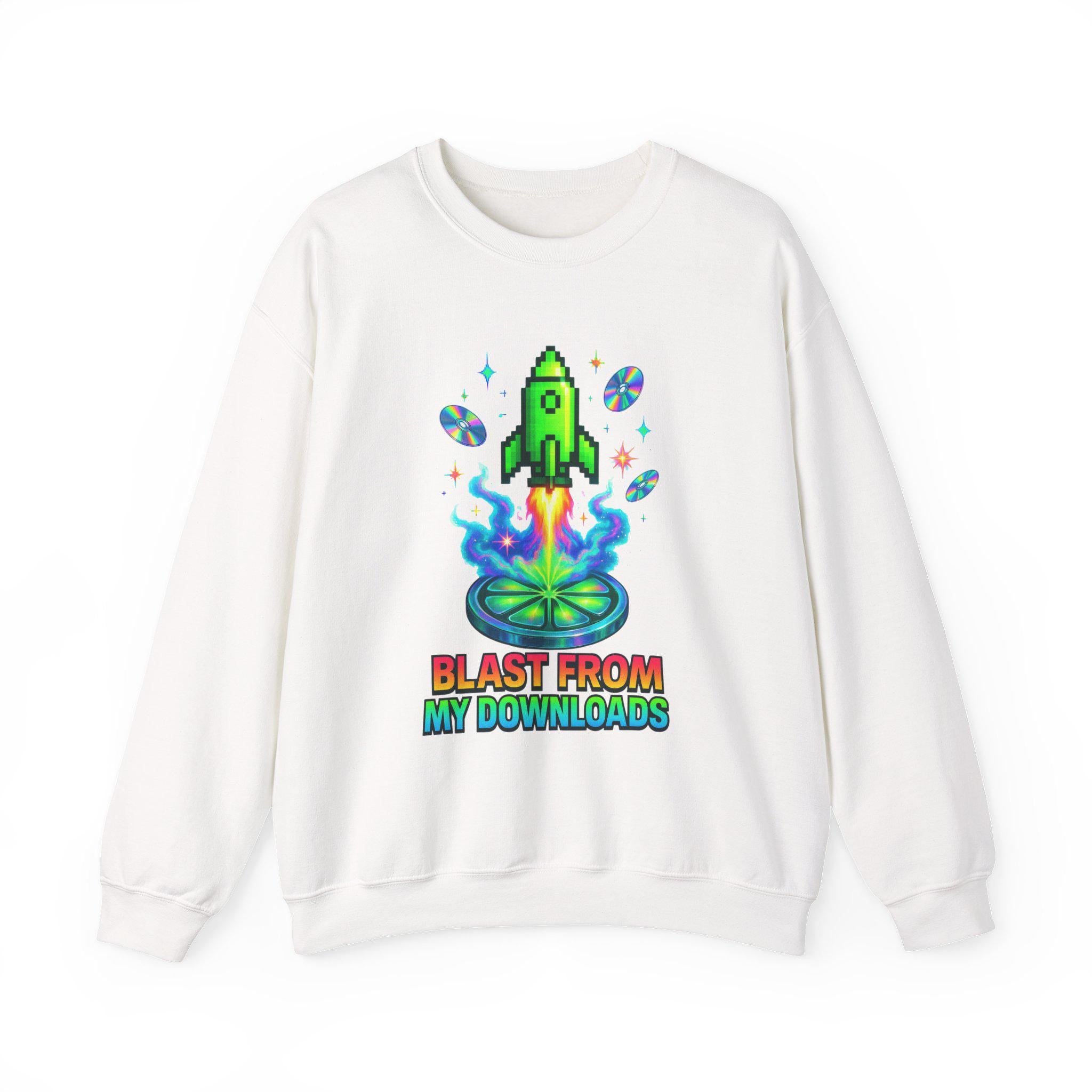 90s Rocket Graphic Sweatshirt: Retro Music Lover Pullover