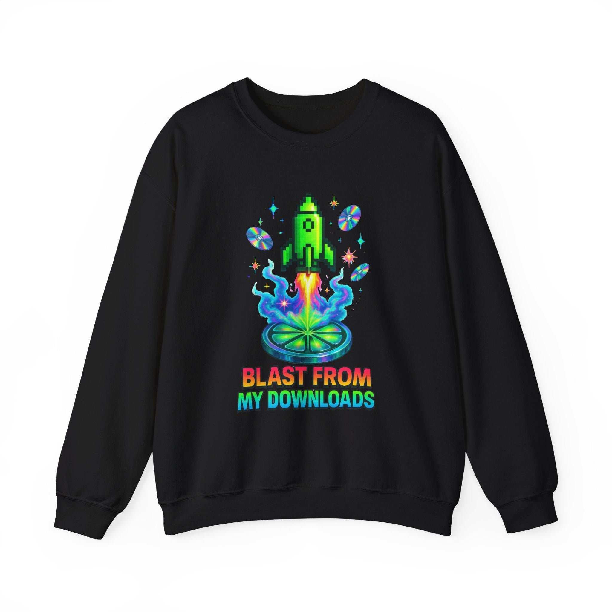 90s Rocket Graphic Sweatshirt: Retro Music Lover Pullover