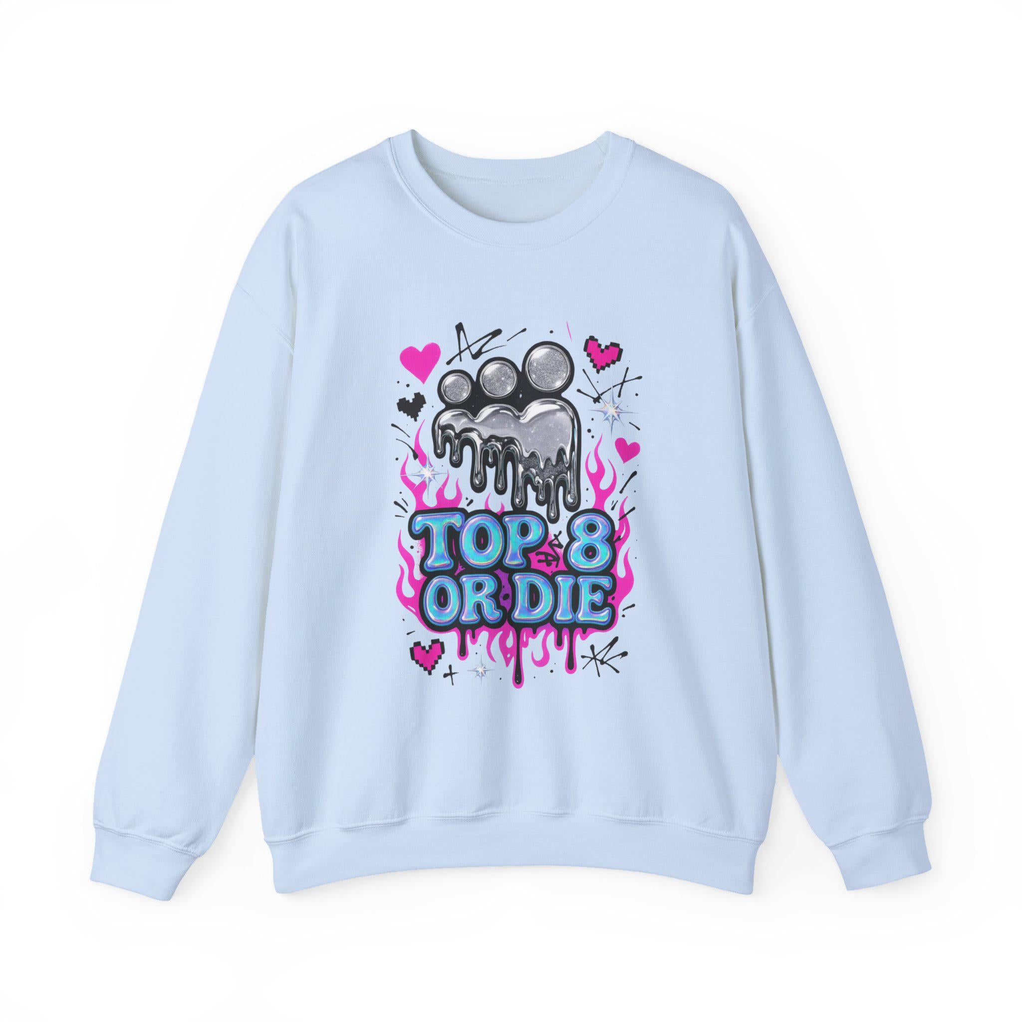 Retro MySpace Top 8 Sweatshirt: Y2K Nostalgia Social Media Throwback Fashion Unisex Pullover