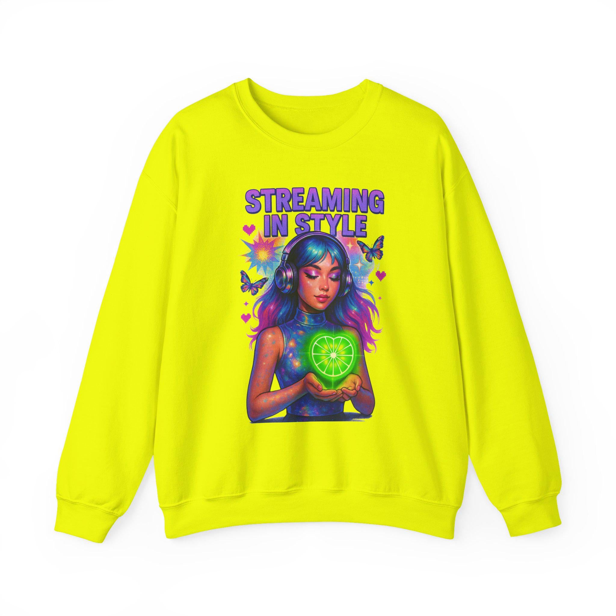Retro Limewire Heart Crewneck: Retro Music Lover Pullover Sweatshirt for millennials Street Style