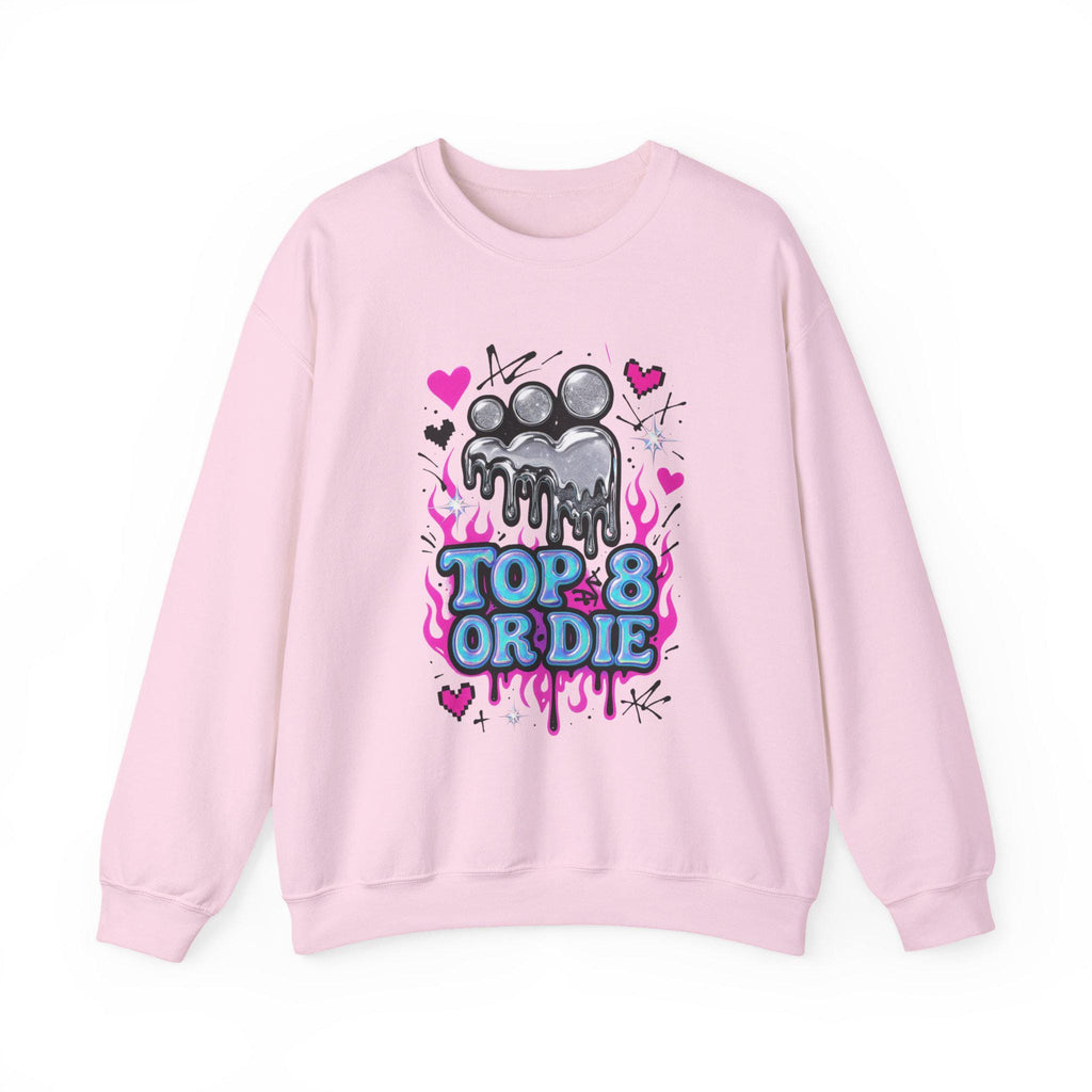Retro MySpace Top 8 Sweatshirt: Y2K Nostalgia Social Media Throwback Fashion Unisex Pullover