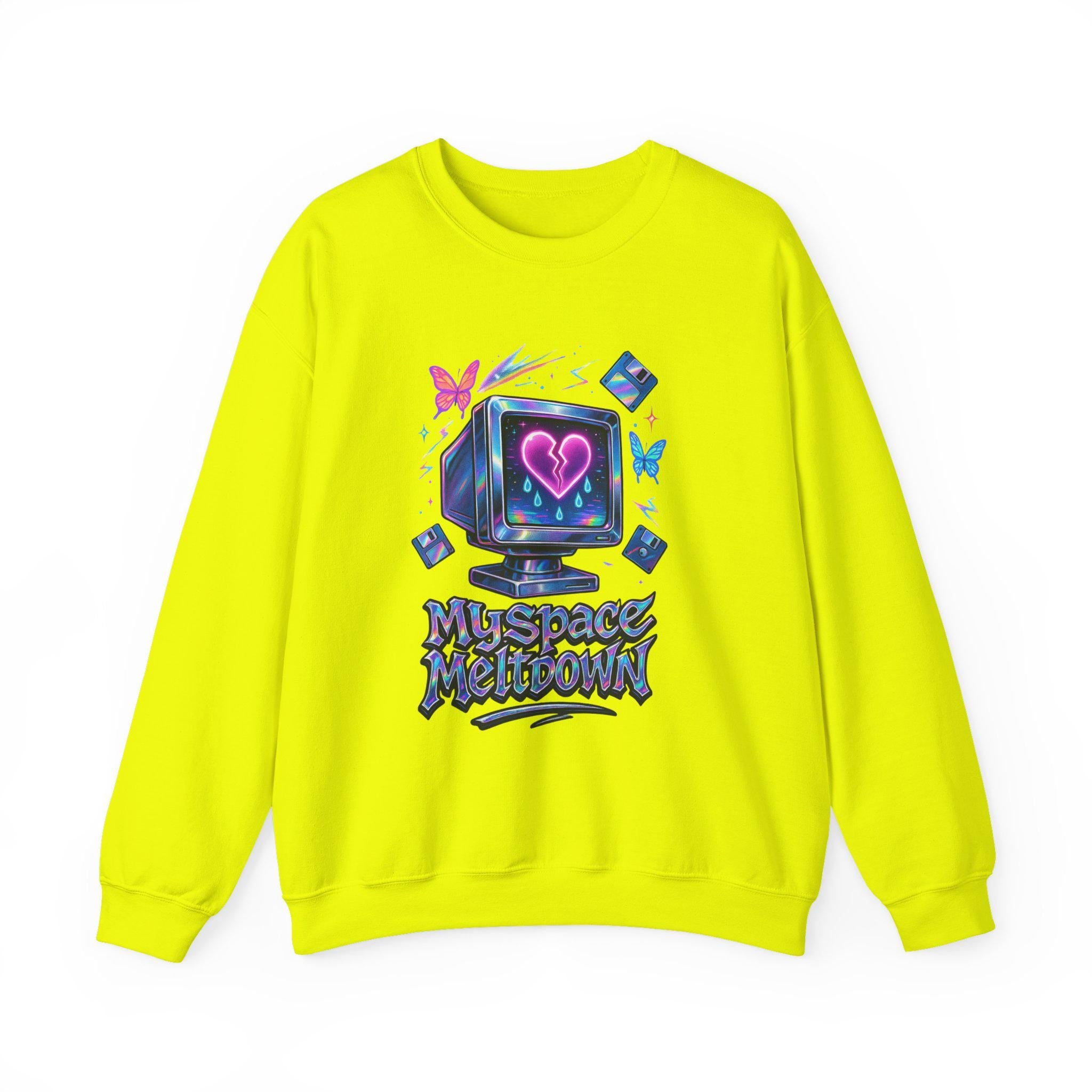 Vintage '90s Myspace Meltdown Sweatshirt: Retro Tech Geek Pullover