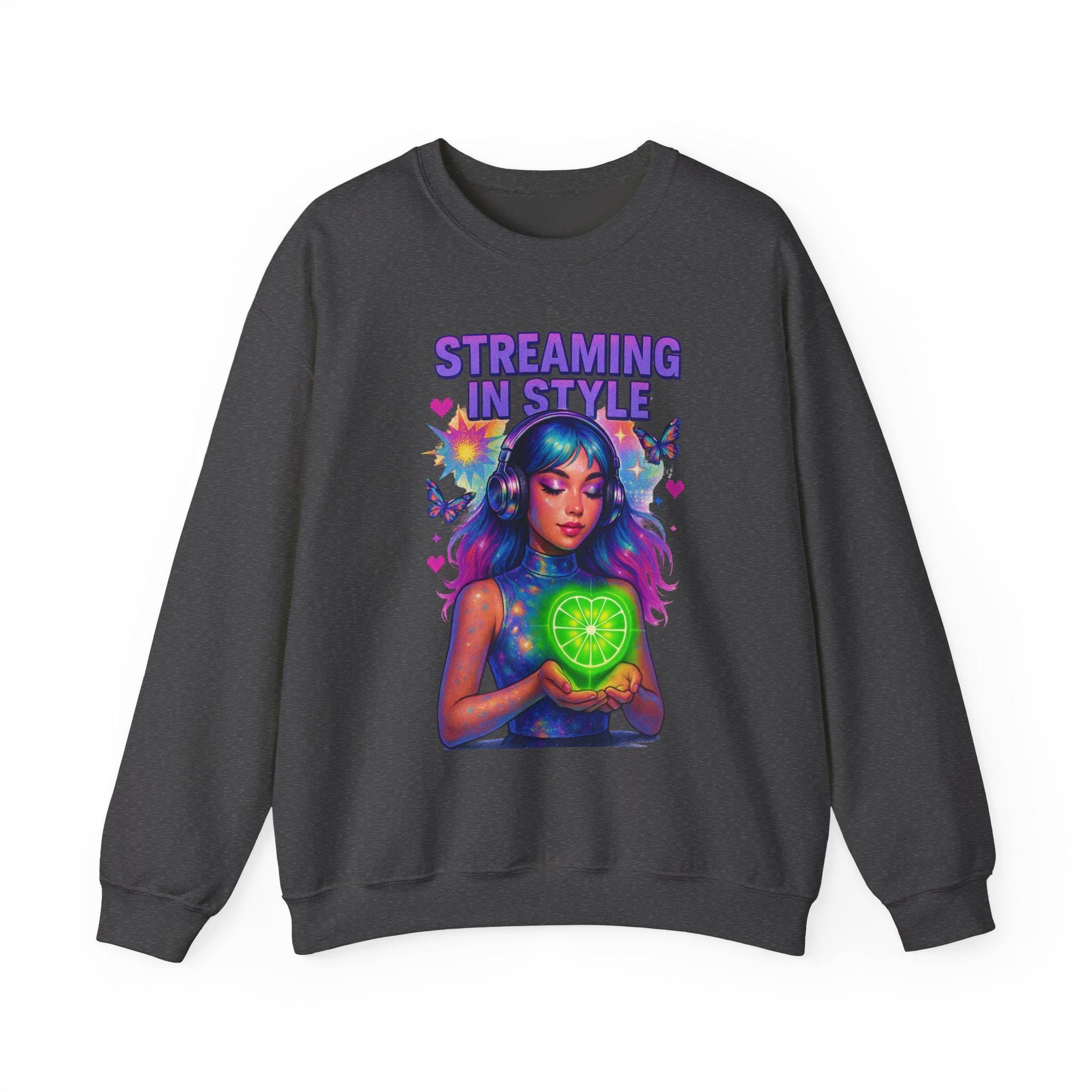 Retro Limewire Heart Crewneck: Retro Music Lover Pullover Sweatshirt for millennials Street Style