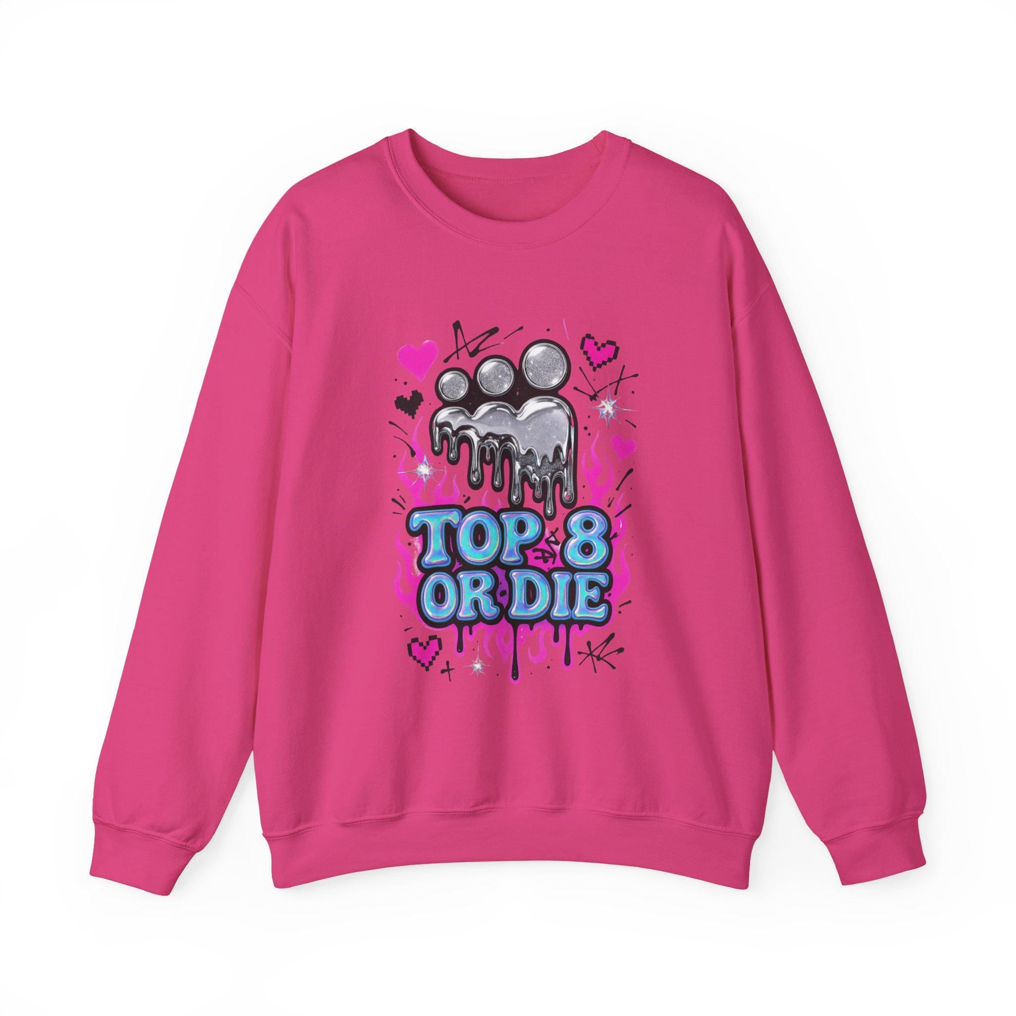 Retro MySpace Top 8 Sweatshirt: Y2K Nostalgia Social Media Throwback Fashion Unisex Pullover