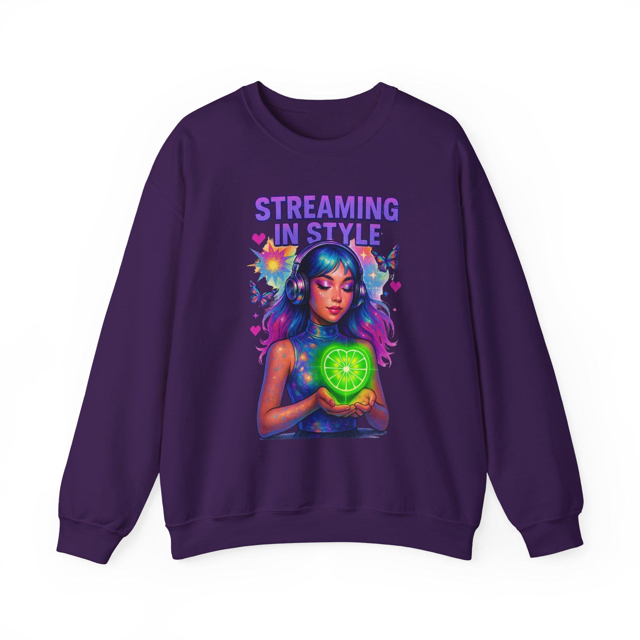Retro Limewire Heart Crewneck: Retro Music Lover Pullover Sweatshirt for millennials Street Style