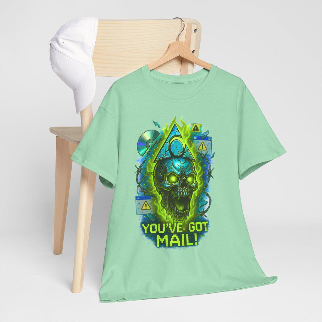 Retro Skull Mail Graphic Tee - Unisex Cotton T-Shirt, Edgy Pop Culture Fashion Gift