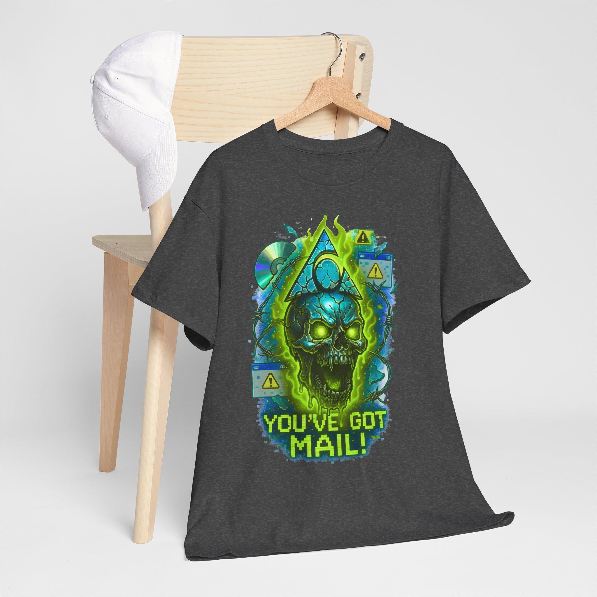 Retro Skull Mail Graphic Tee - Unisex Cotton T-Shirt, Edgy Pop Culture Fashion Gift