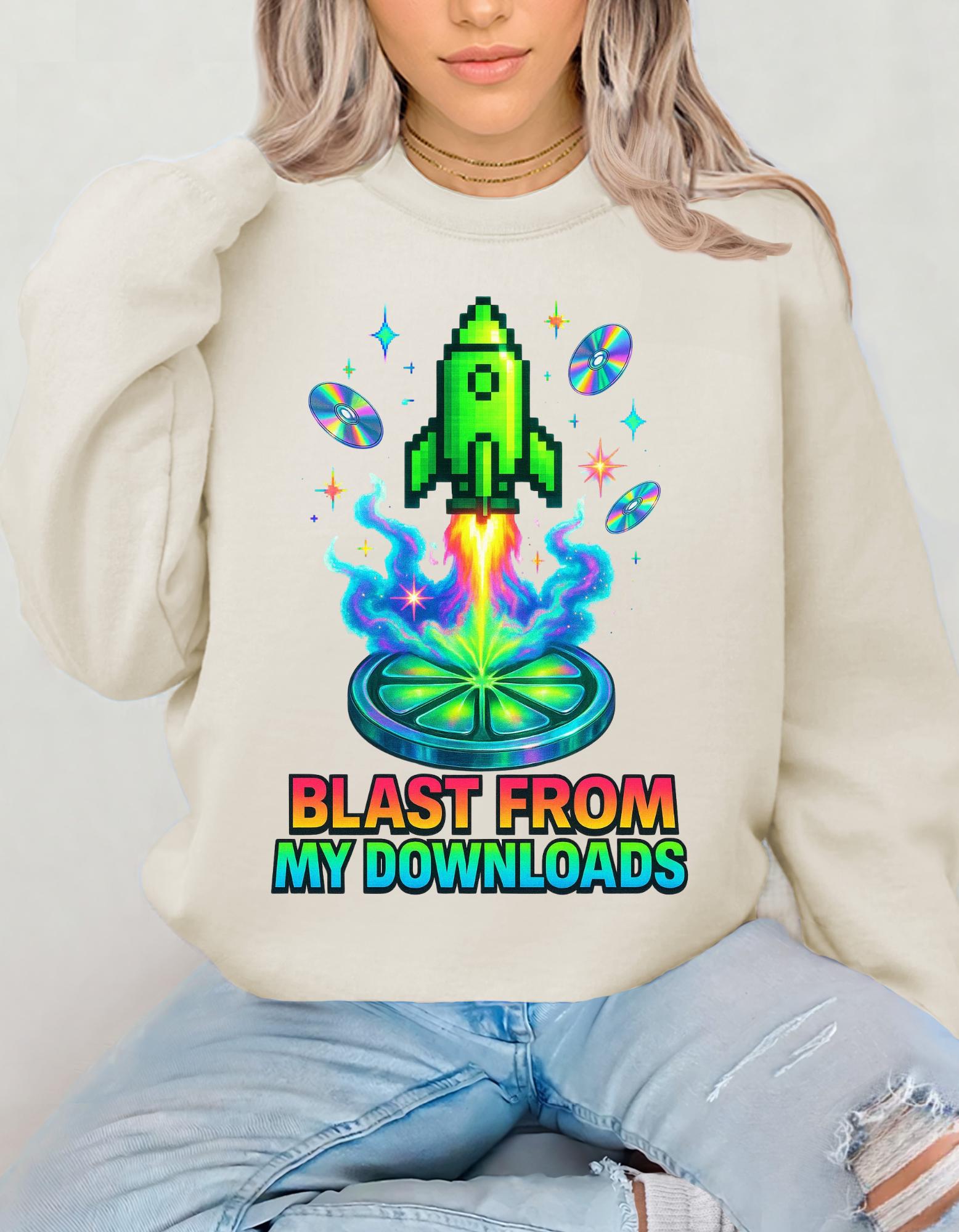 90s Rocket Graphic Sweatshirt: Retro Music Lover Pullover