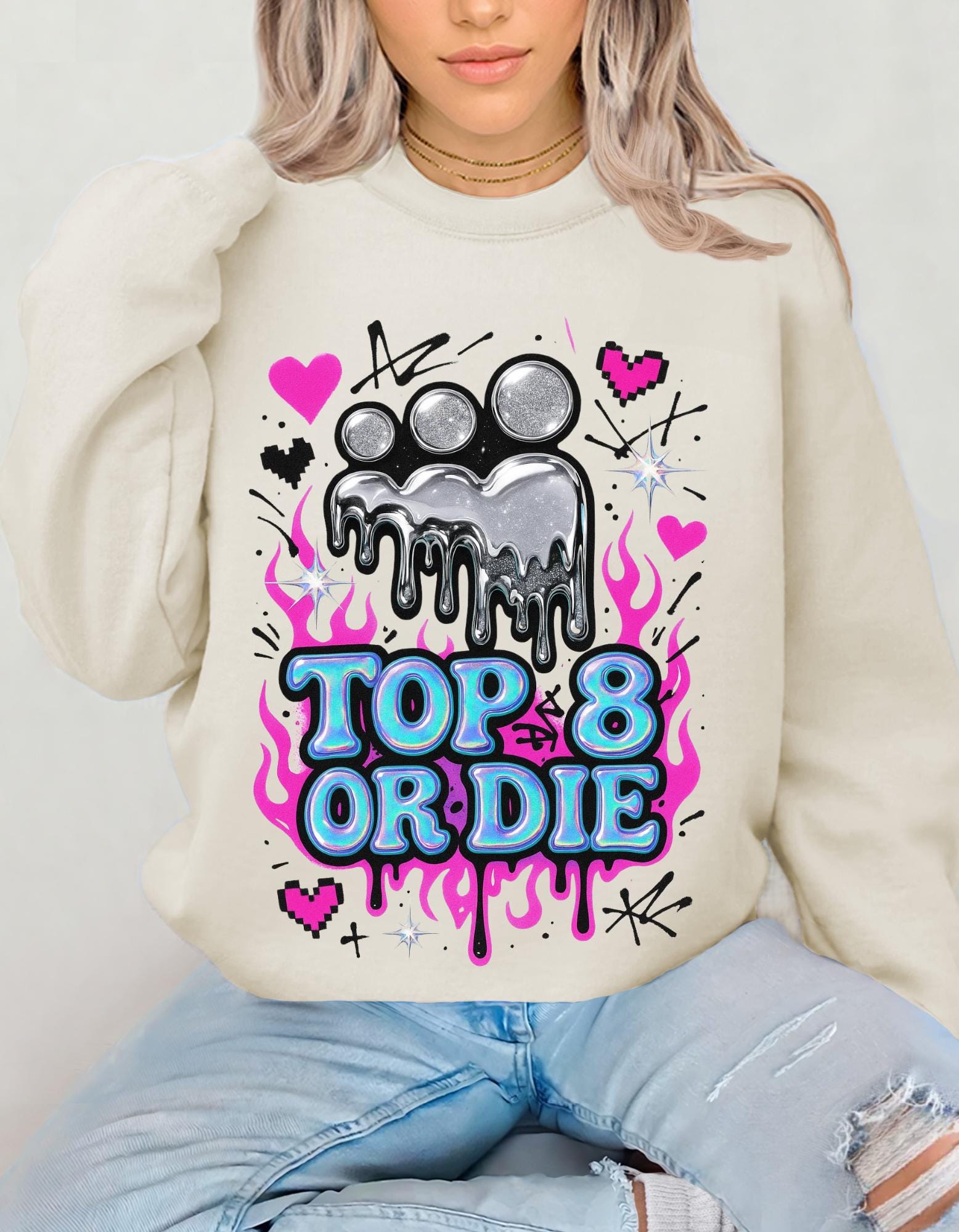Retro MySpace Top 8 Sweatshirt: Y2K Nostalgia Social Media Throwback Fashion Unisex Pullover