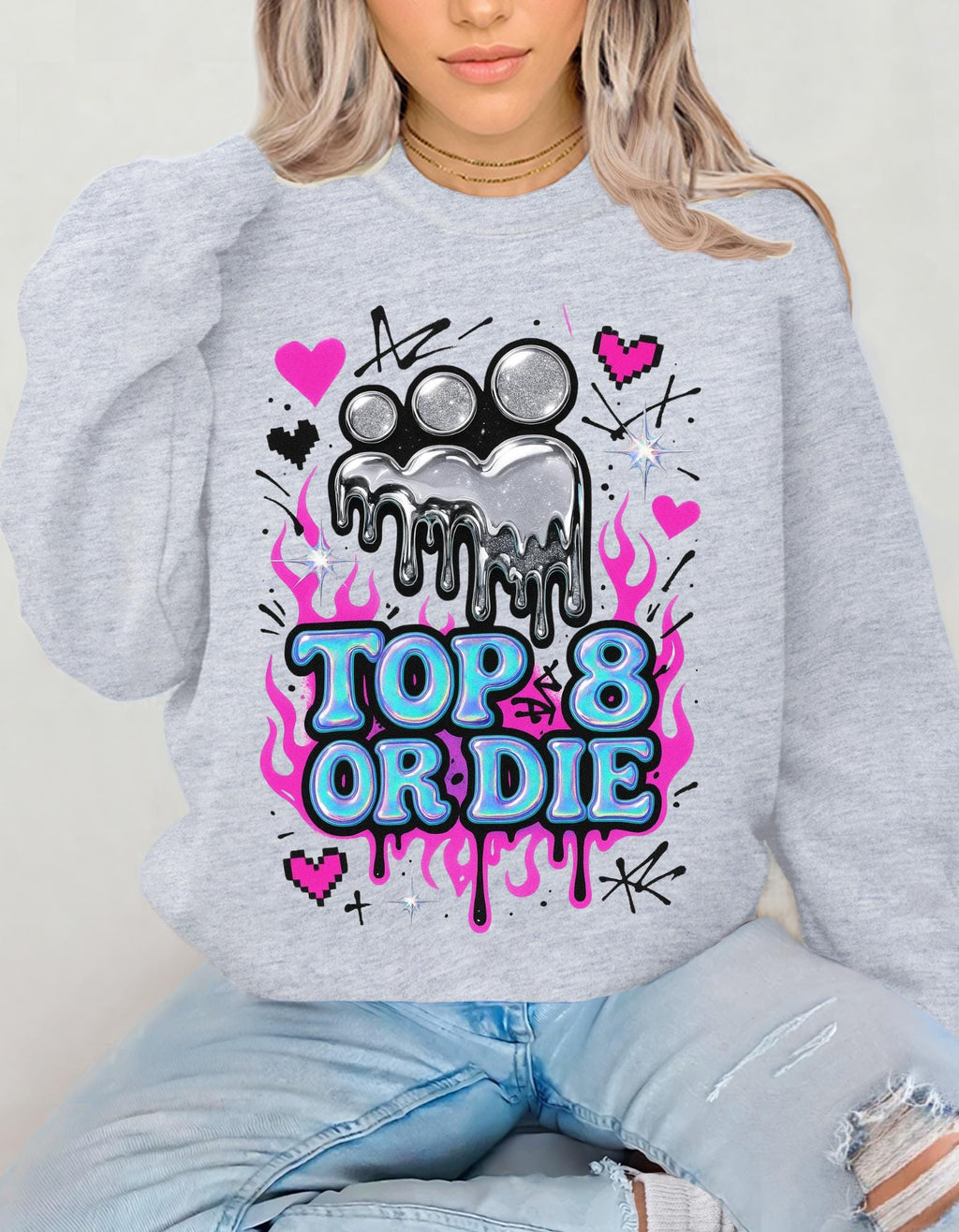 Retro MySpace Top 8 Sweatshirt: Y2K Nostalgia Social Media Throwback Fashion Unisex Pullover