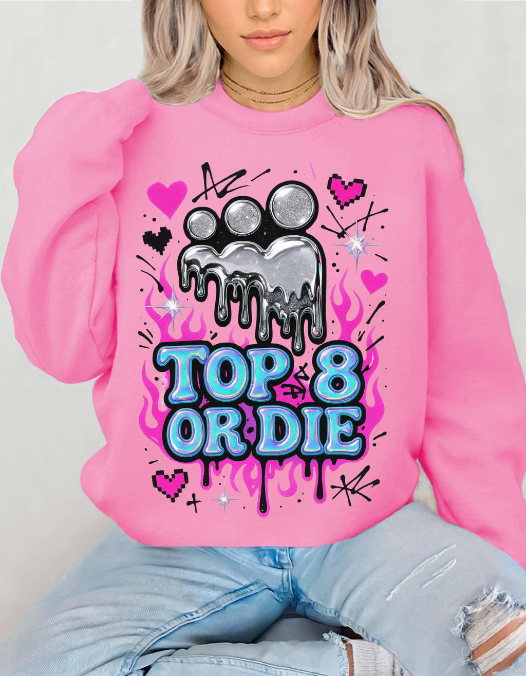 Retro MySpace Top 8 Sweatshirt: Y2K Nostalgia Social Media Throwback Fashion Unisex Pullover