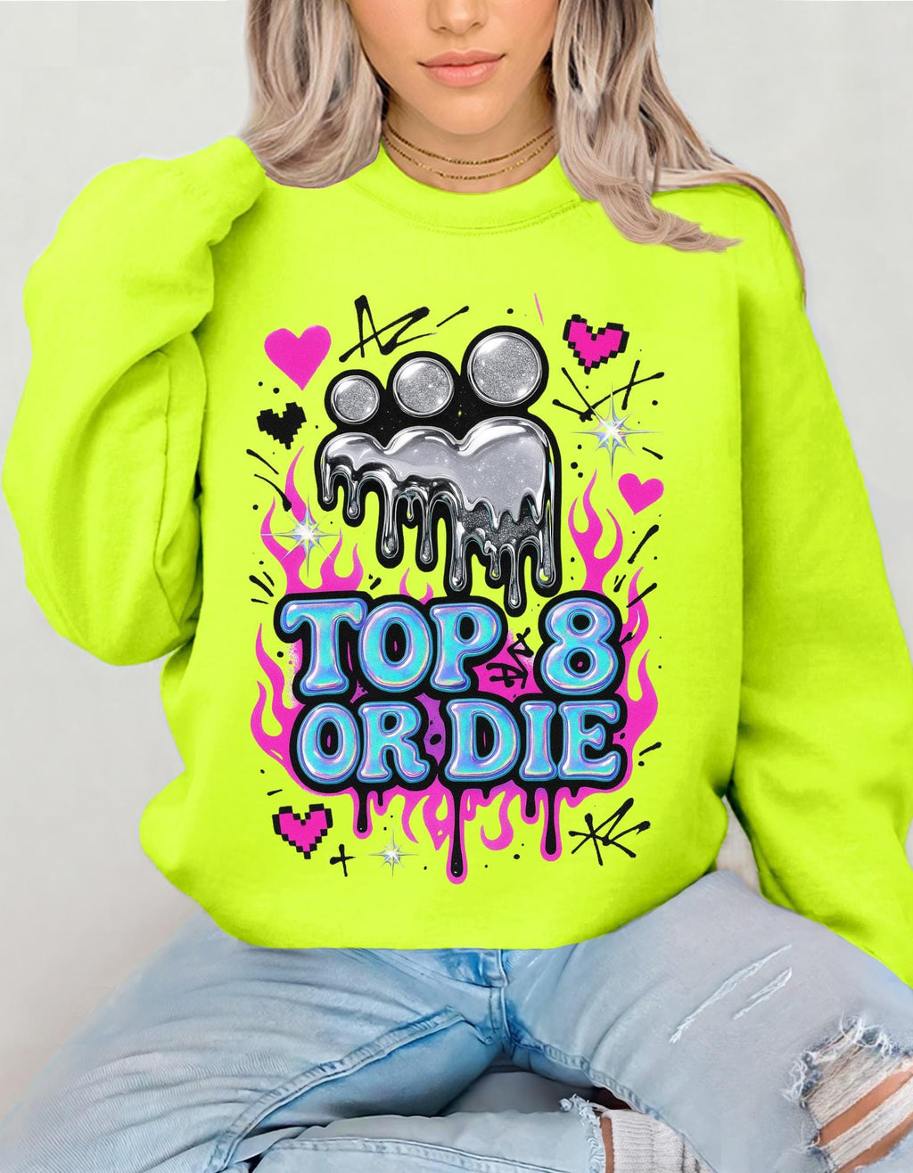 Retro MySpace Top 8 Sweatshirt: Y2K Nostalgia Social Media Throwback Fashion Unisex Pullover