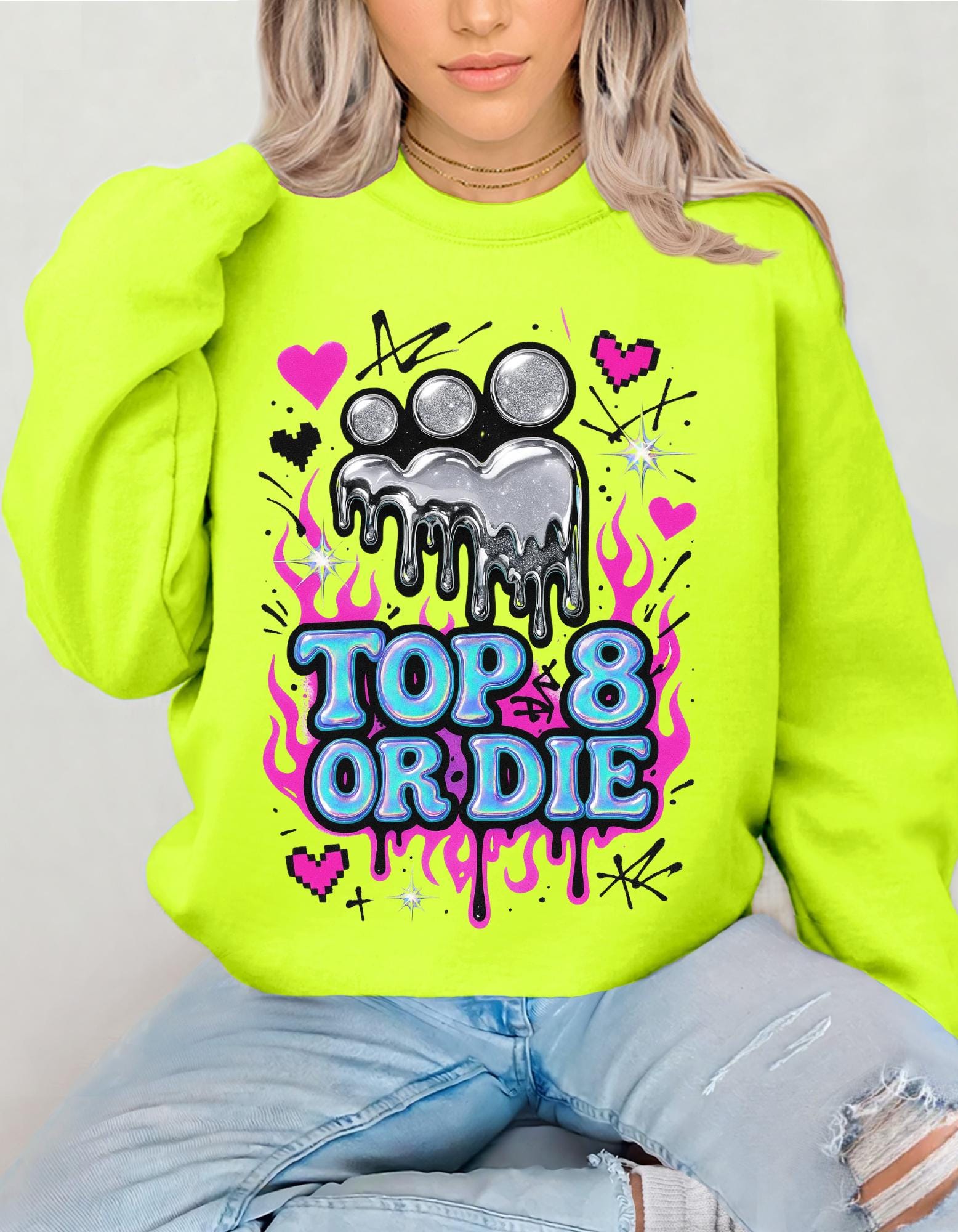 Retro MySpace Top 8 Sweatshirt: Y2K Nostalgia Social Media Throwback Fashion Unisex Pullover