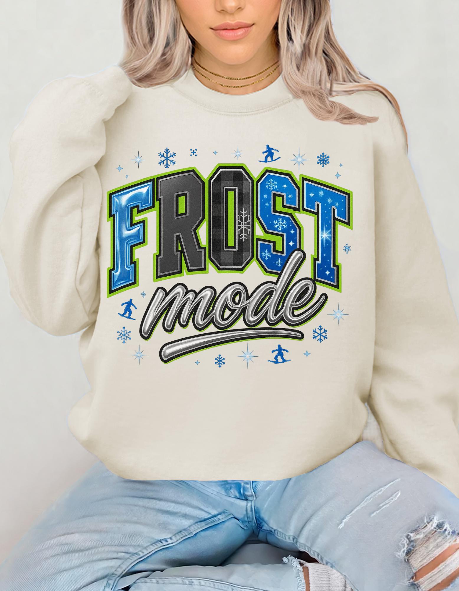 Unisex Frost Mode Sweatshirt: Cozy Winter Holiday Crewneck for Casual Outdoor Wear & Festive Gifts