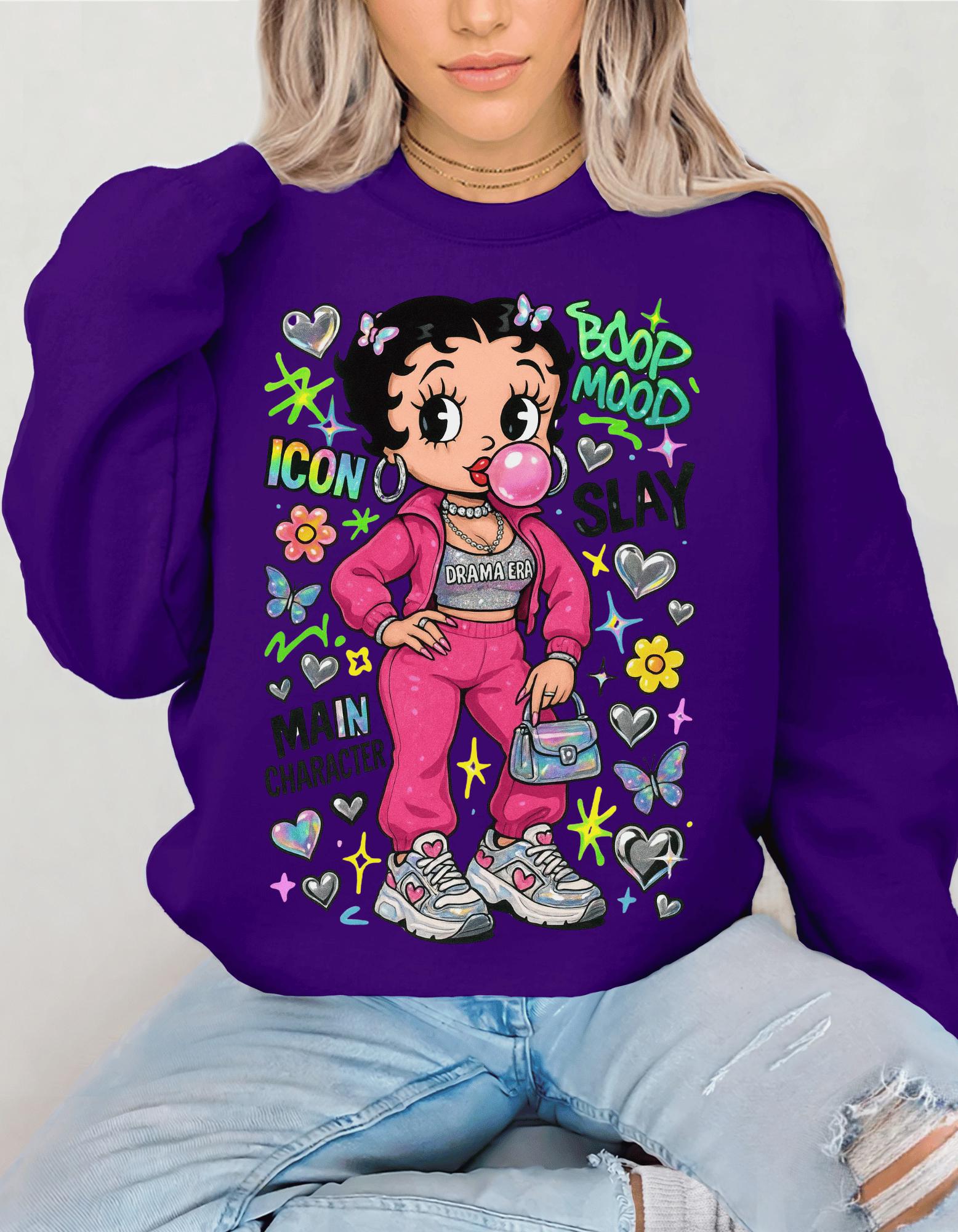 Trendy Crewneck Sweatshirt: Bold Character Design, Unisex Heavy Blend