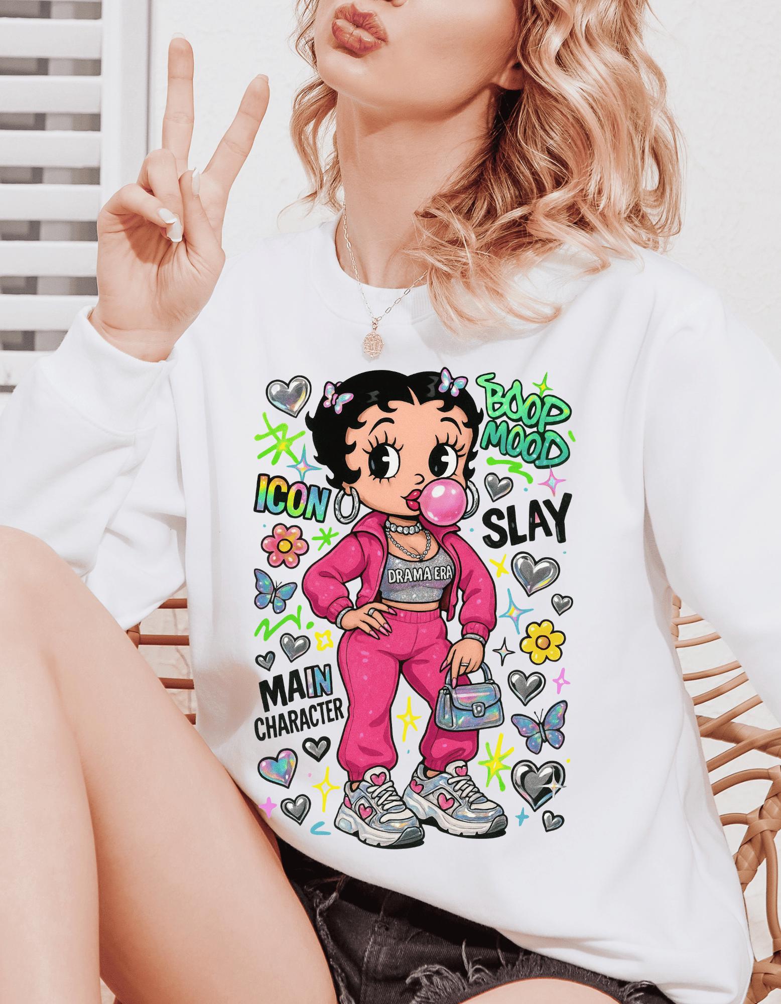 Trendy Crewneck Sweatshirt: Bold Character Design, Unisex Heavy Blend