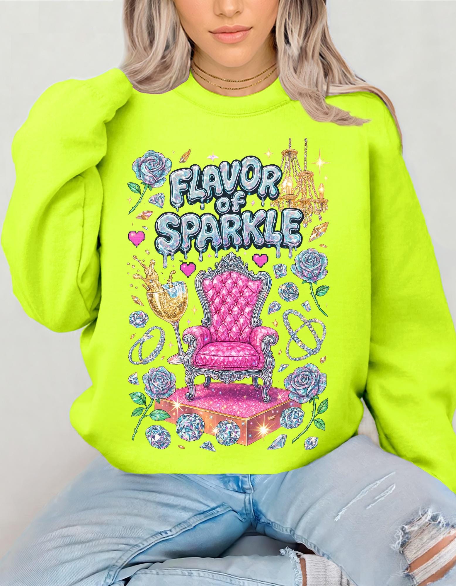 Sparkle Flavor Cozy Unisex Crewneck Sweatshirt - Holiday Casual Fashion Gift