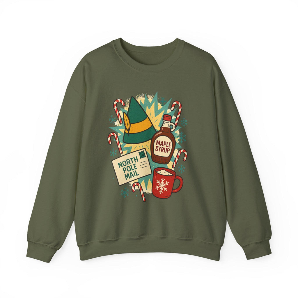Elf Maple Syrup Crewneck Sweatshirt - Holiday Winter Apparel
