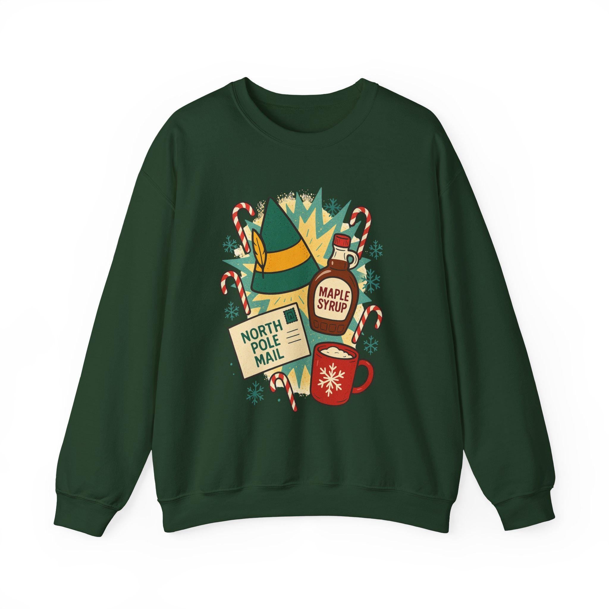 Elf Maple Syrup Crewneck Sweatshirt - Holiday Winter Apparel