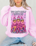 Funny Mean Elf Girls Holiday Crewneck Sweatshirt: Quirky Christmas Party Outfit for Squad Photos