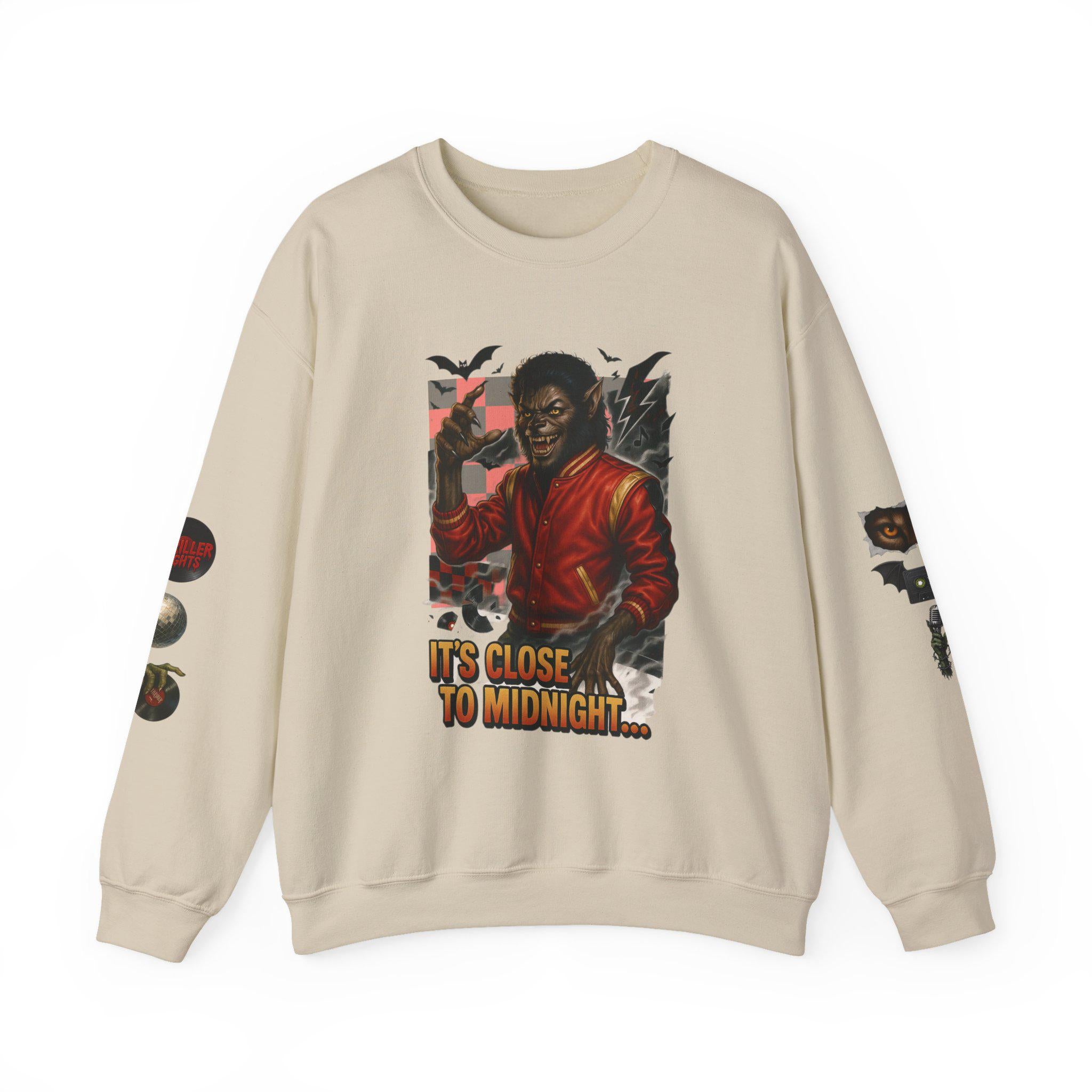 Retro Werewolf Sweatshirt: 80s Music Icon Thrills Crewneck