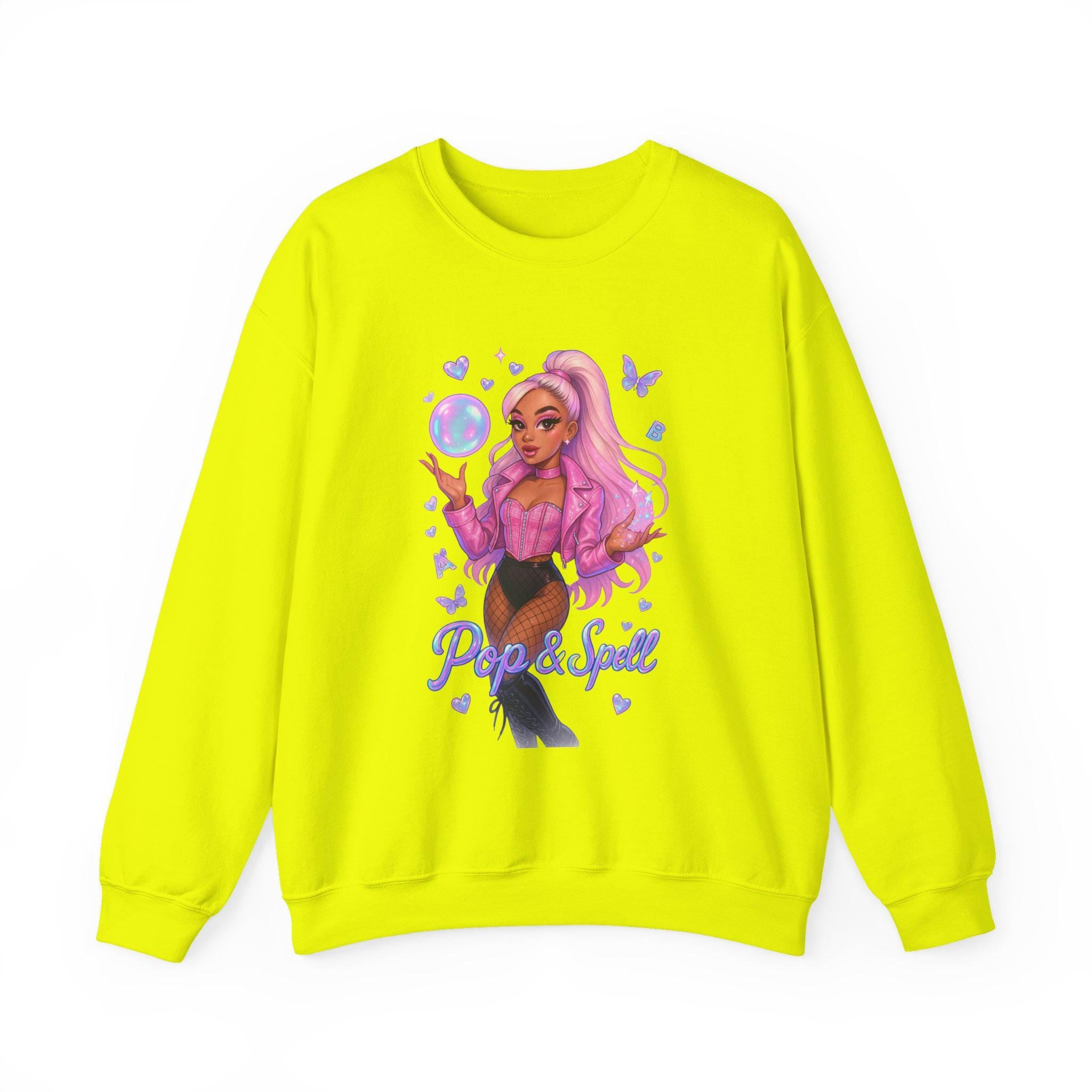 Pop & Spell Graphic Crewneck: Unisex Cozy Pullover Sweatshirt for Trendy Streetwear Enthusiasts
