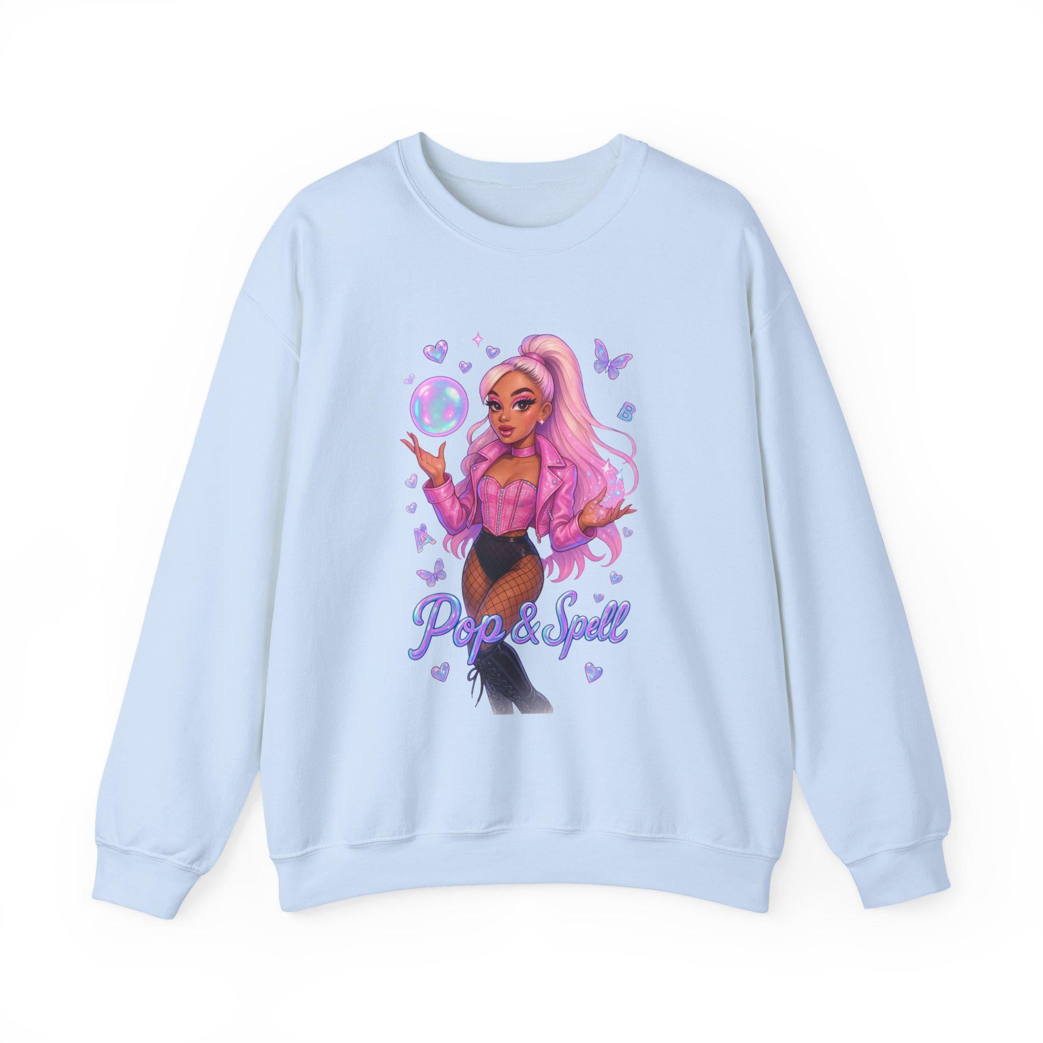 Pop & Spell Graphic Crewneck: Unisex Cozy Pullover Sweatshirt for Trendy Streetwear Enthusiasts