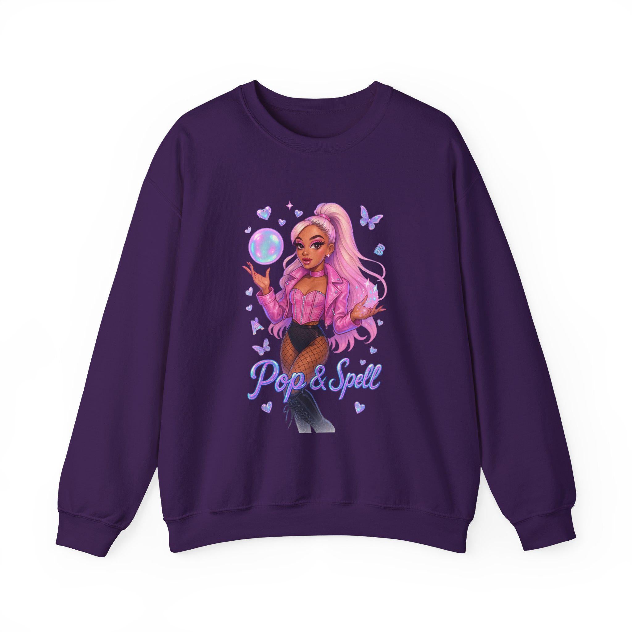 Pop & Spell Graphic Crewneck: Unisex Cozy Pullover Sweatshirt for Trendy Streetwear Enthusiasts