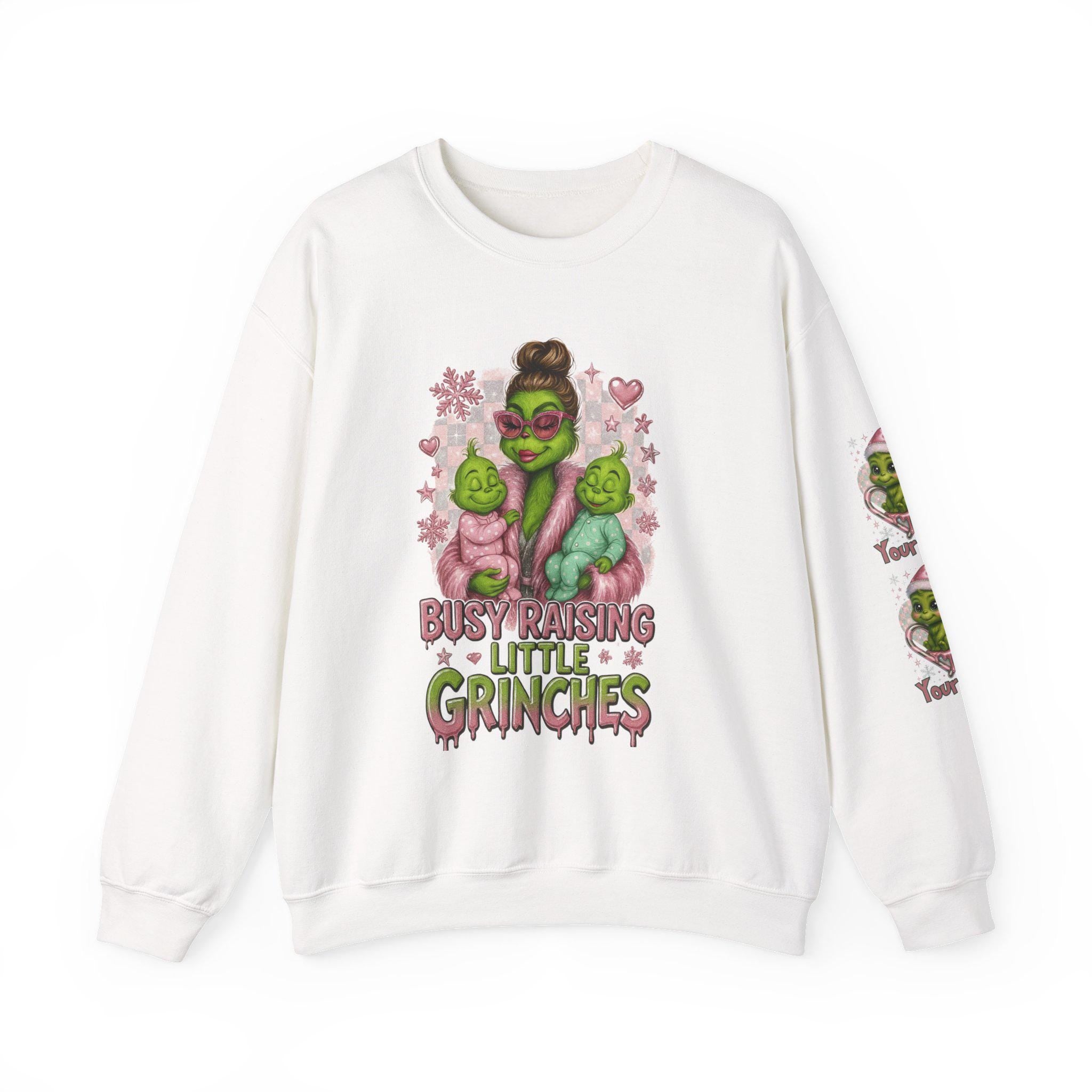 Retro Festive Mom Sweatshirt: Raising Holiday Troublemakers - Funny Christmas Family Apparel