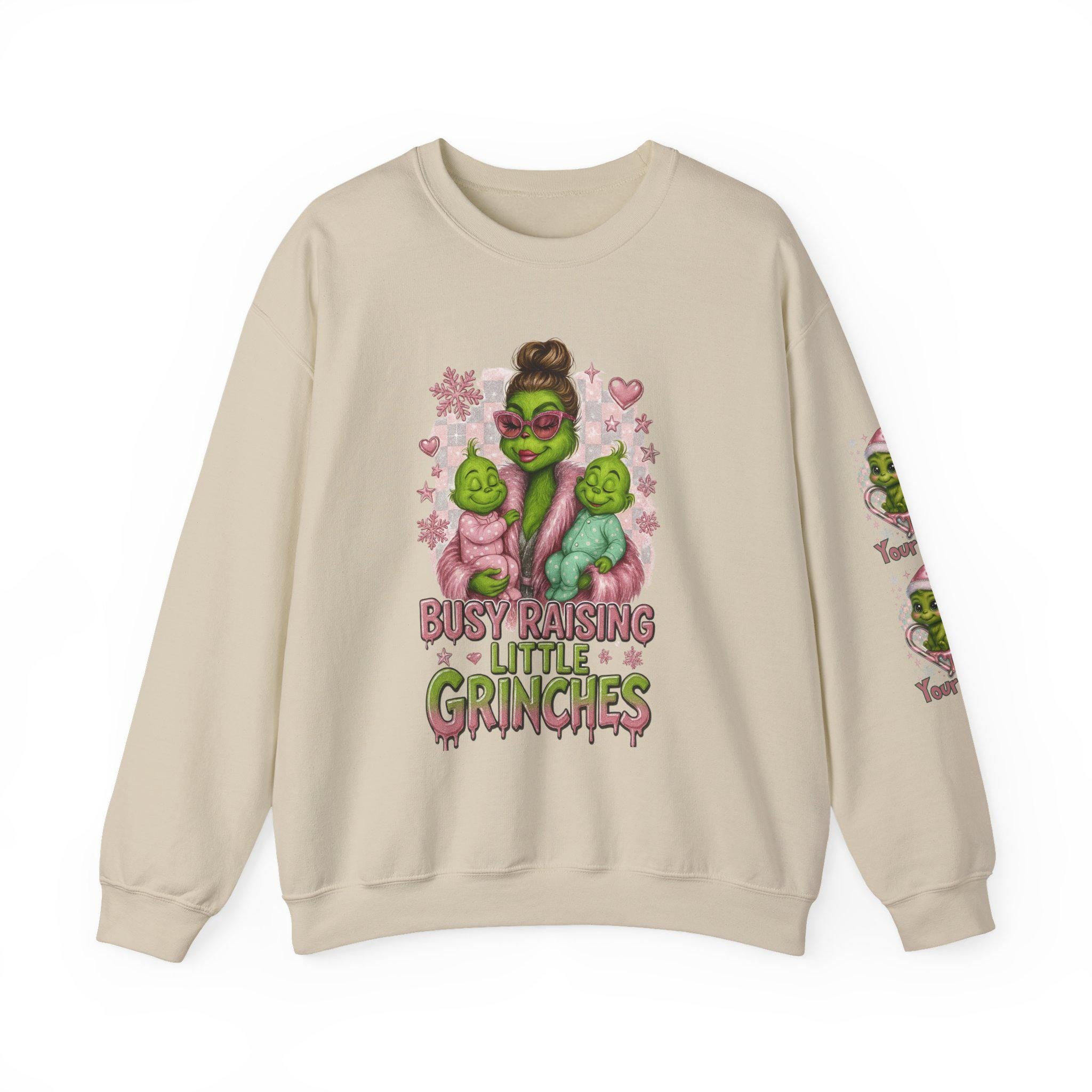 Retro Festive Mom Sweatshirt: Raising Holiday Troublemakers - Funny Christmas Family Apparel