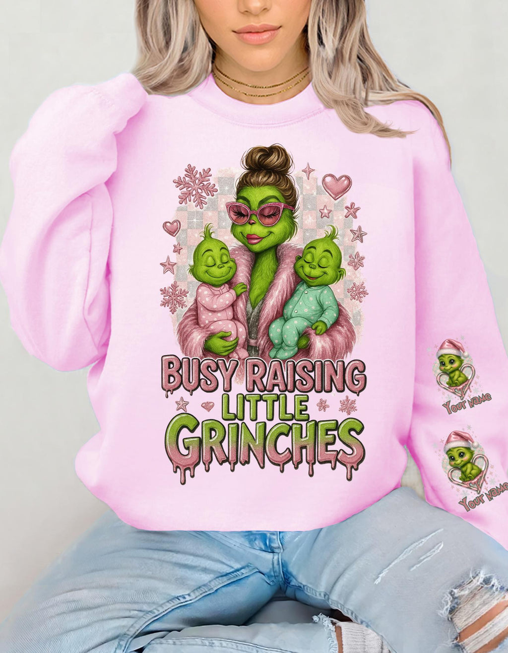 Retro Festive Mom Sweatshirt: Raising Holiday Troublemakers - Funny Christmas Family Apparel