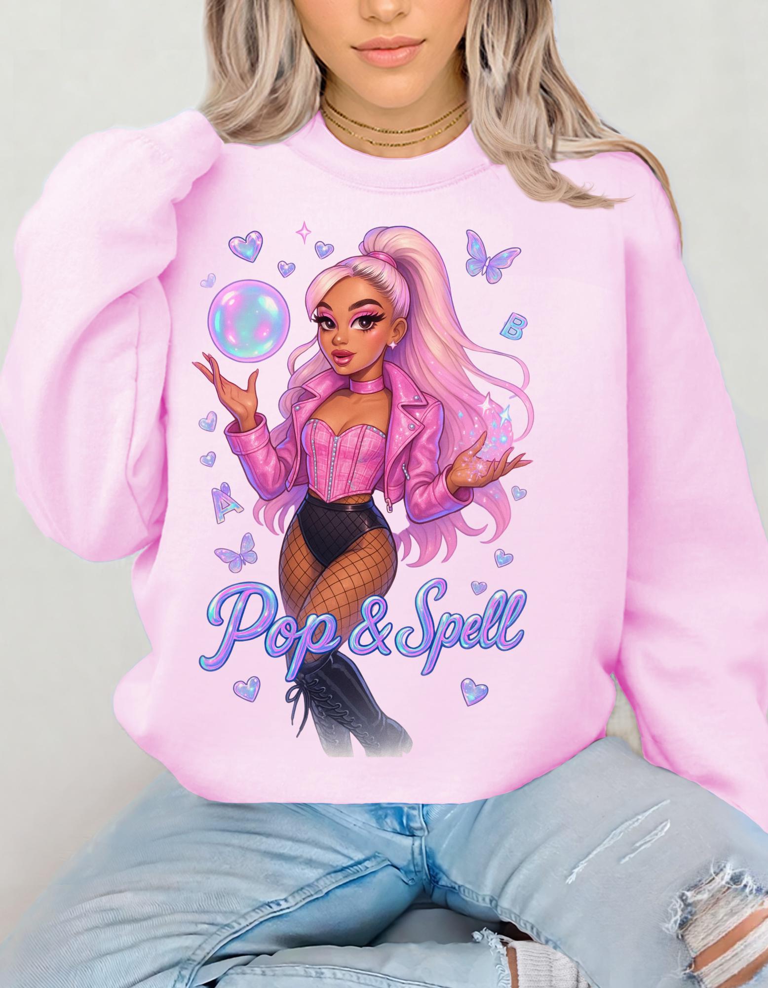Pop & Spell Graphic Crewneck: Unisex Cozy Pullover Sweatshirt for Trendy Streetwear Enthusiasts