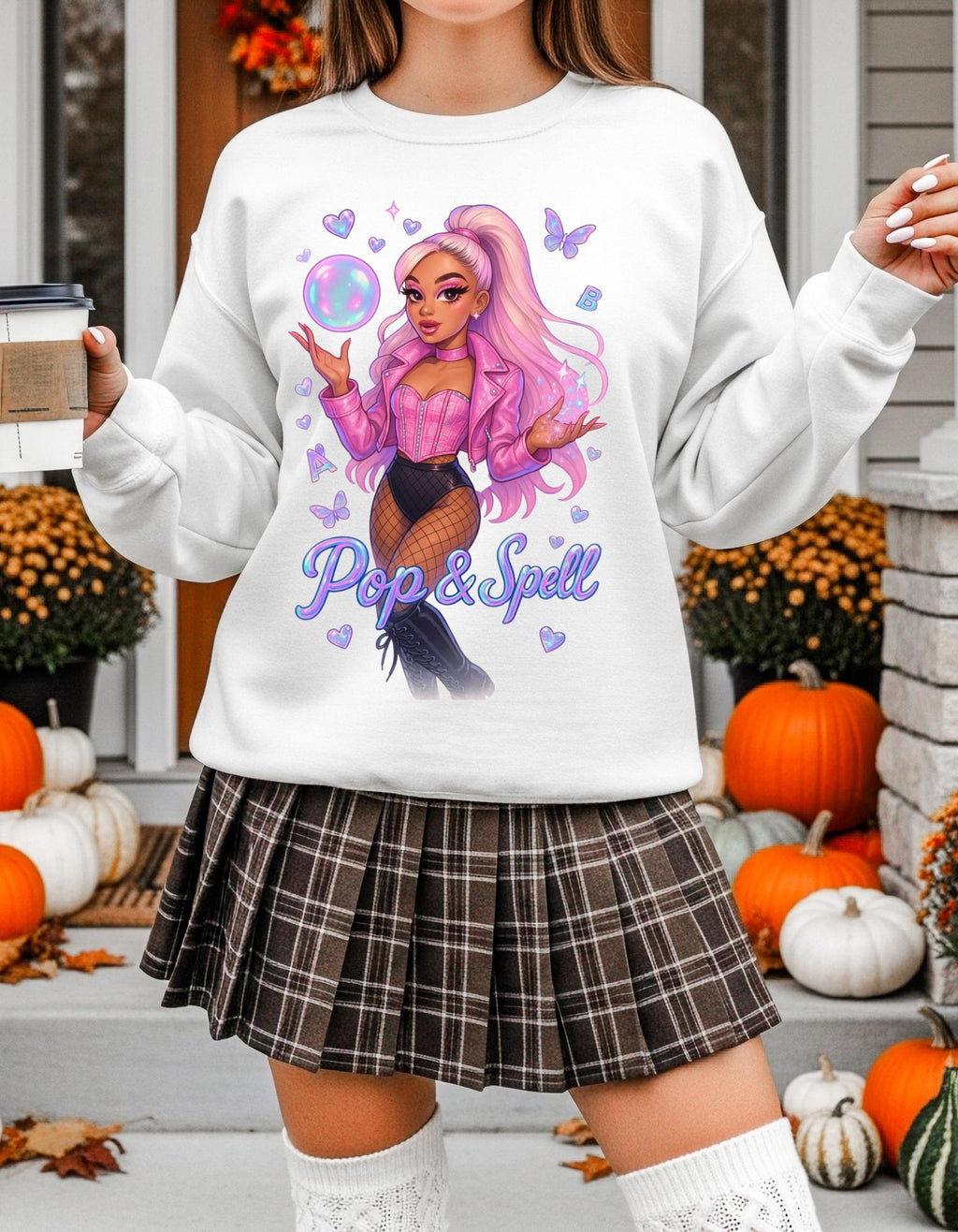 Pop & Spell Graphic Crewneck: Unisex Cozy Pullover Sweatshirt for Trendy Streetwear Enthusiasts