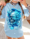 Retro Y2K Frozen Skull Graphic Tee: Spooky Halloween Horror Clothing, Unisex Cotton Creepy Top