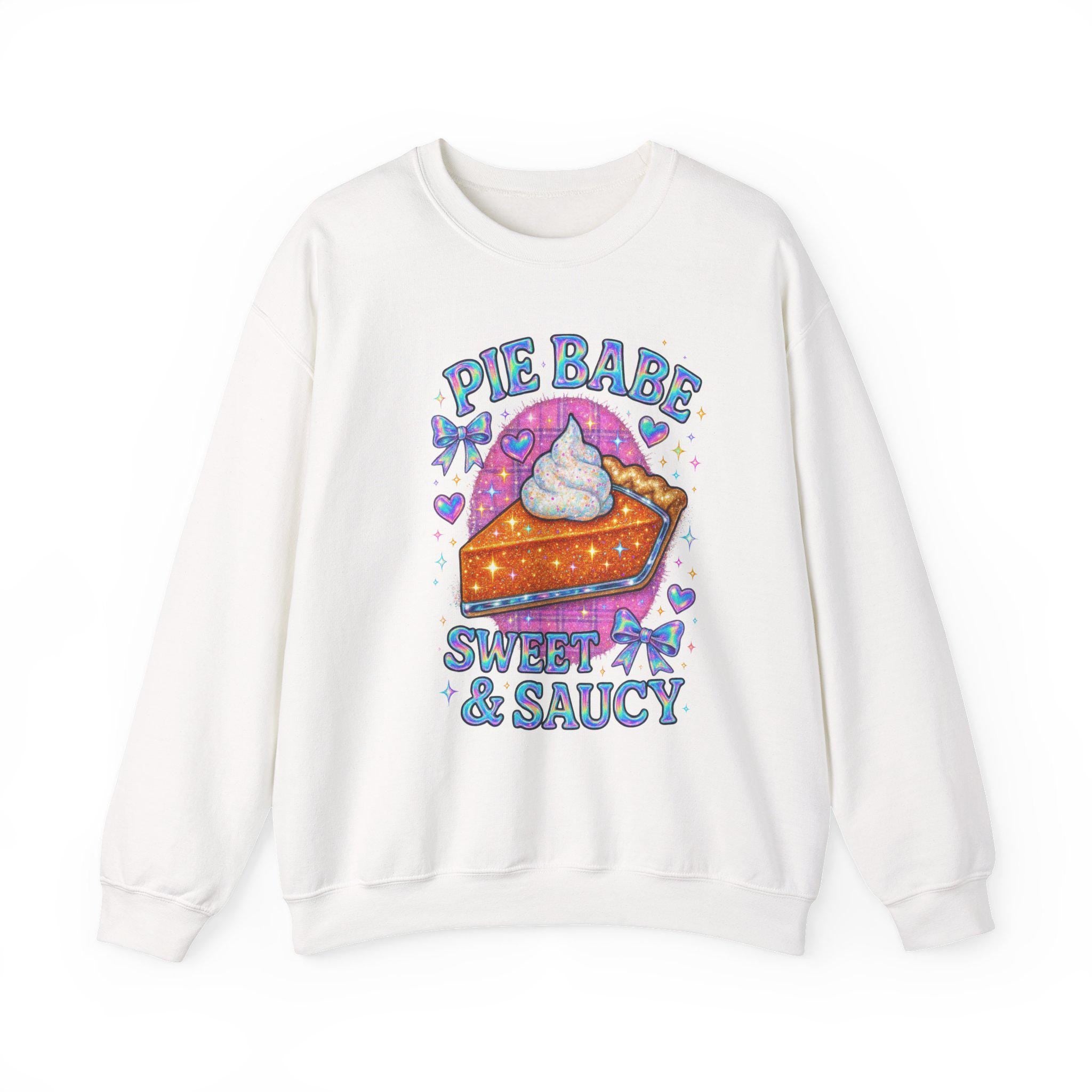 Y2K Holographic Pie Babe Sweatshirt - Retro 90s Jumper