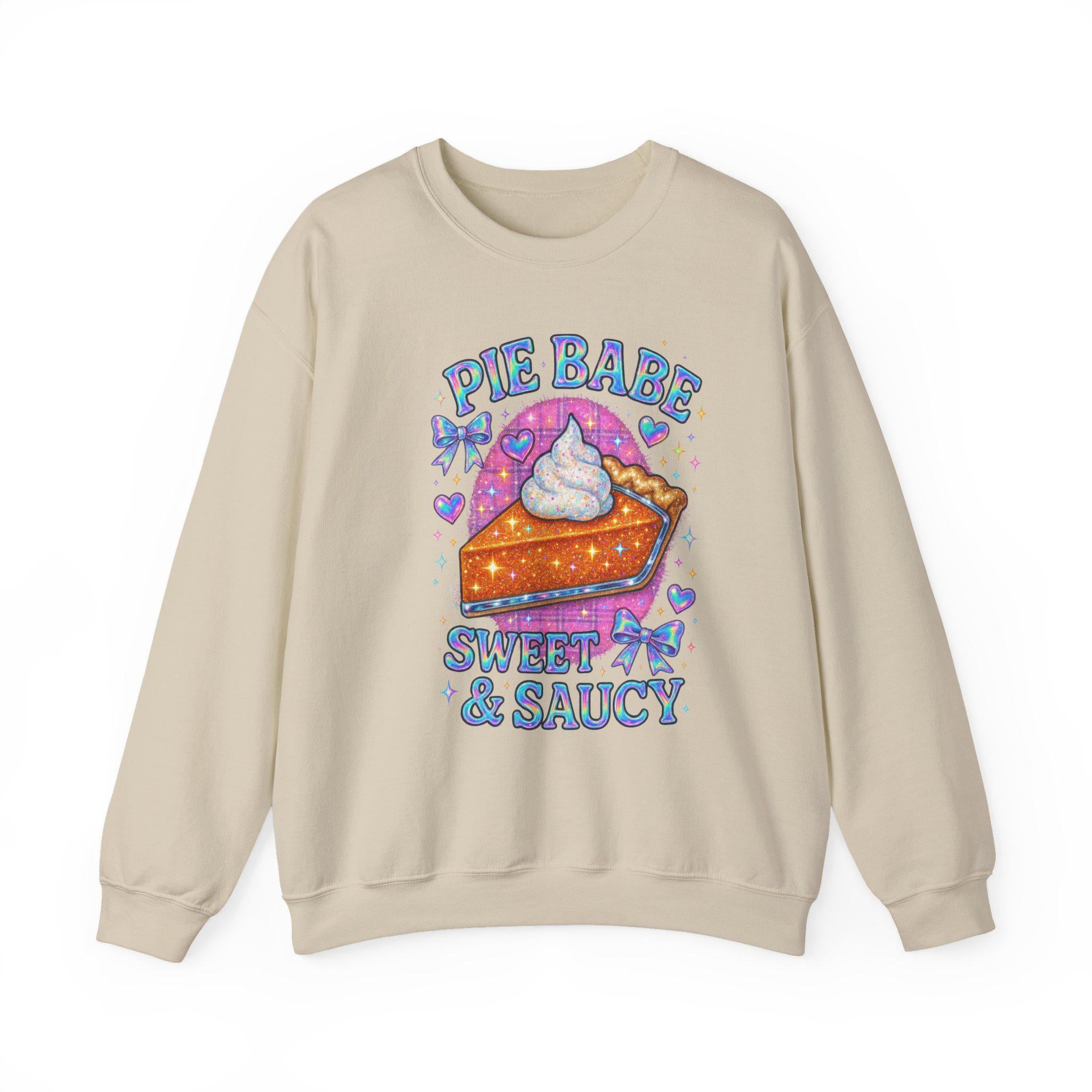 Y2K Holographic Pie Babe Sweatshirt - Retro 90s Jumper