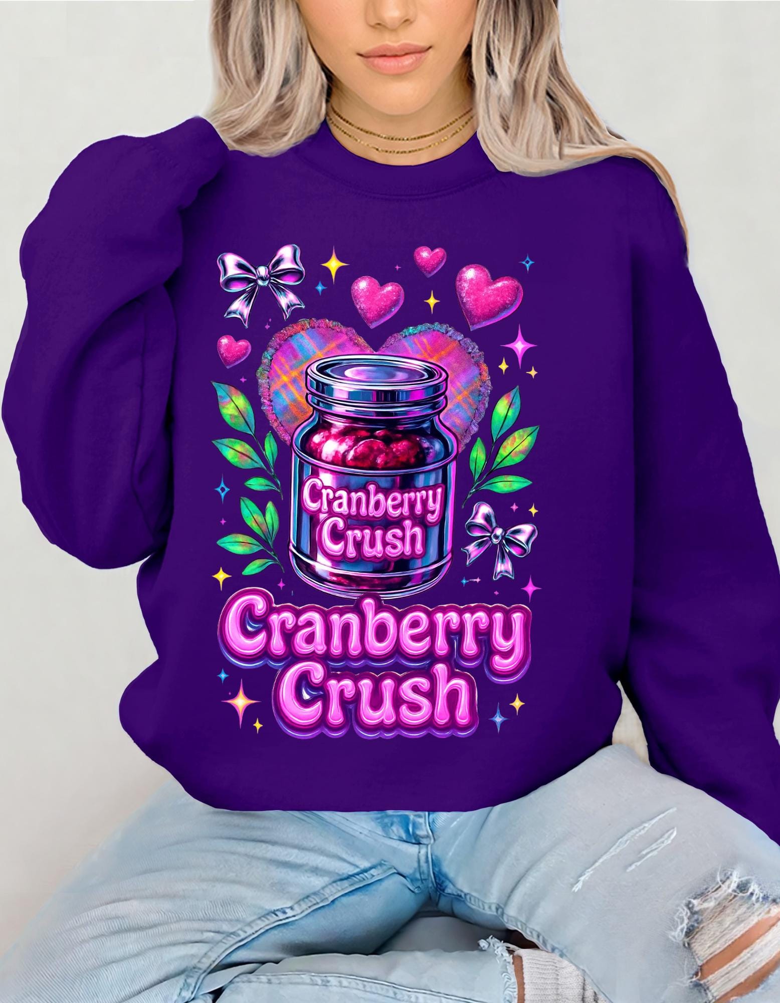 Cozy Cranberry Crush Sweatshirt: Fun Fall Crewneck Design for Casual Everyday Wear