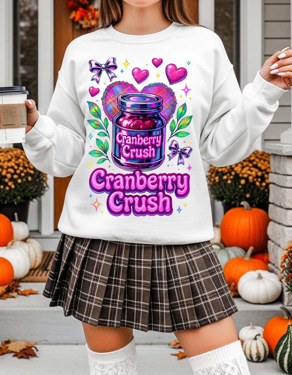 Cozy Cranberry Crush Sweatshirt: Fun Fall Crewneck Design for Casual Everyday Wear