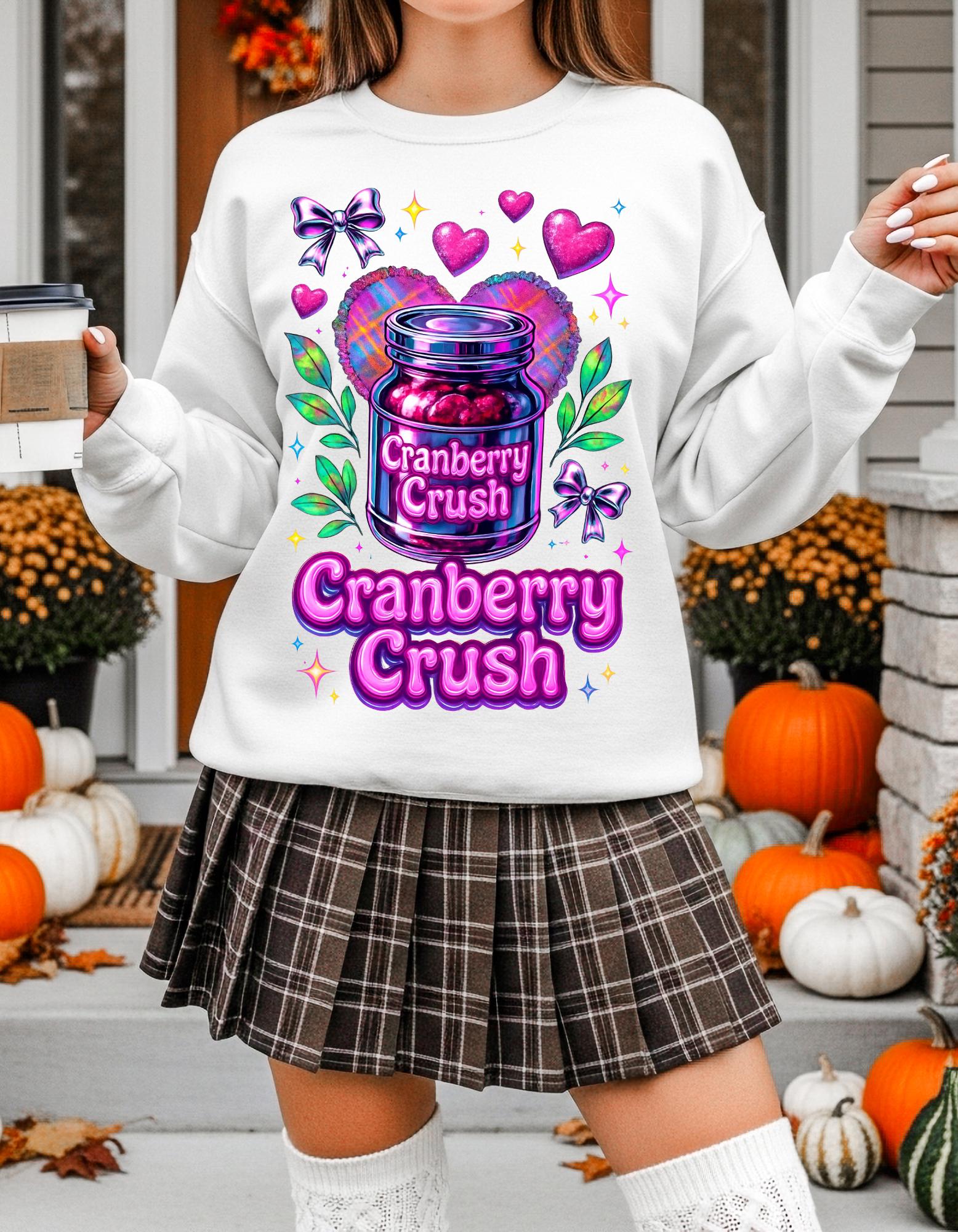 Cozy Cranberry Crush Sweatshirt: Fun Fall Crewneck Design for Casual Everyday Wear
