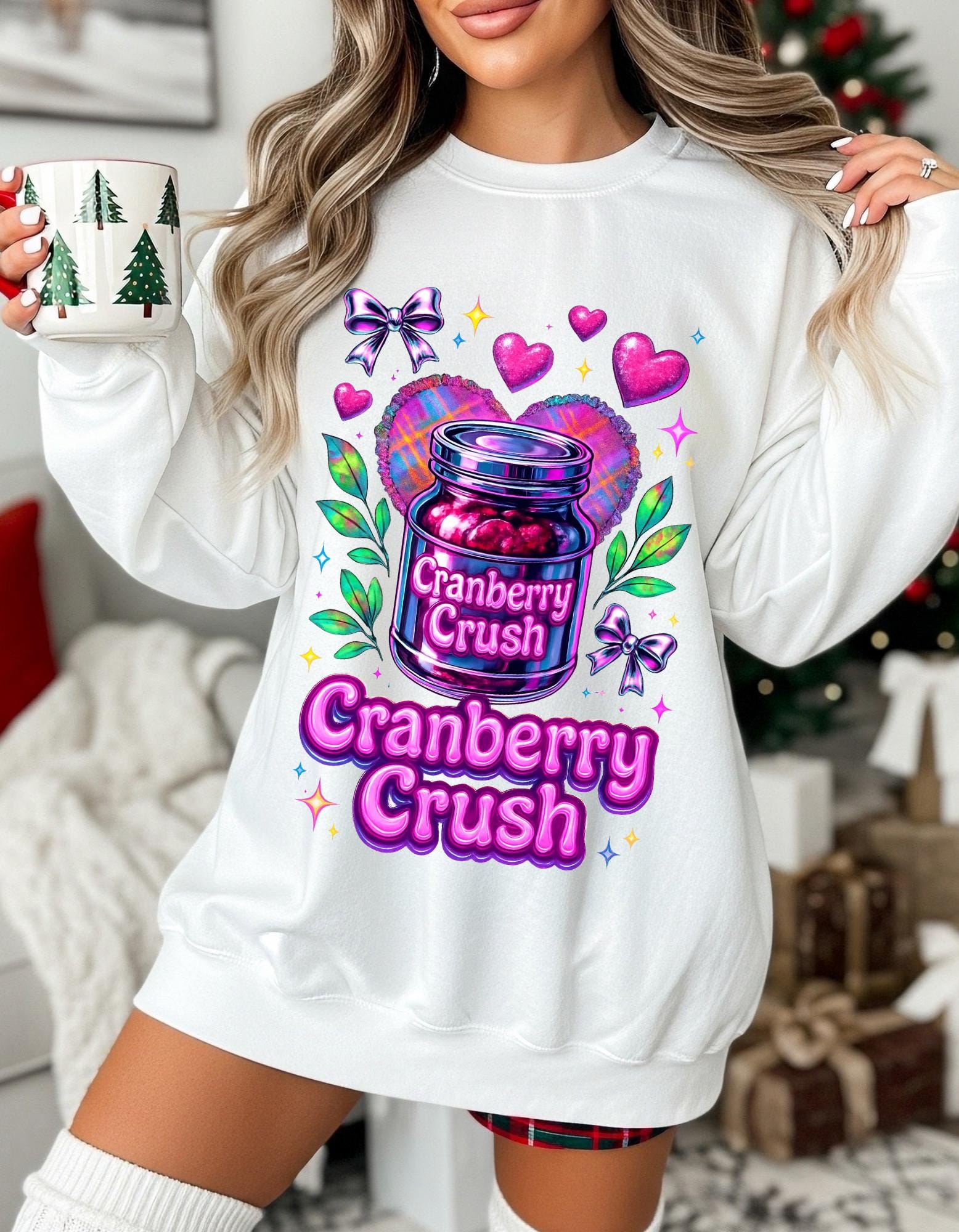 Cozy Cranberry Crush Sweatshirt: Fun Fall Crewneck Design for Casual Everyday Wear
