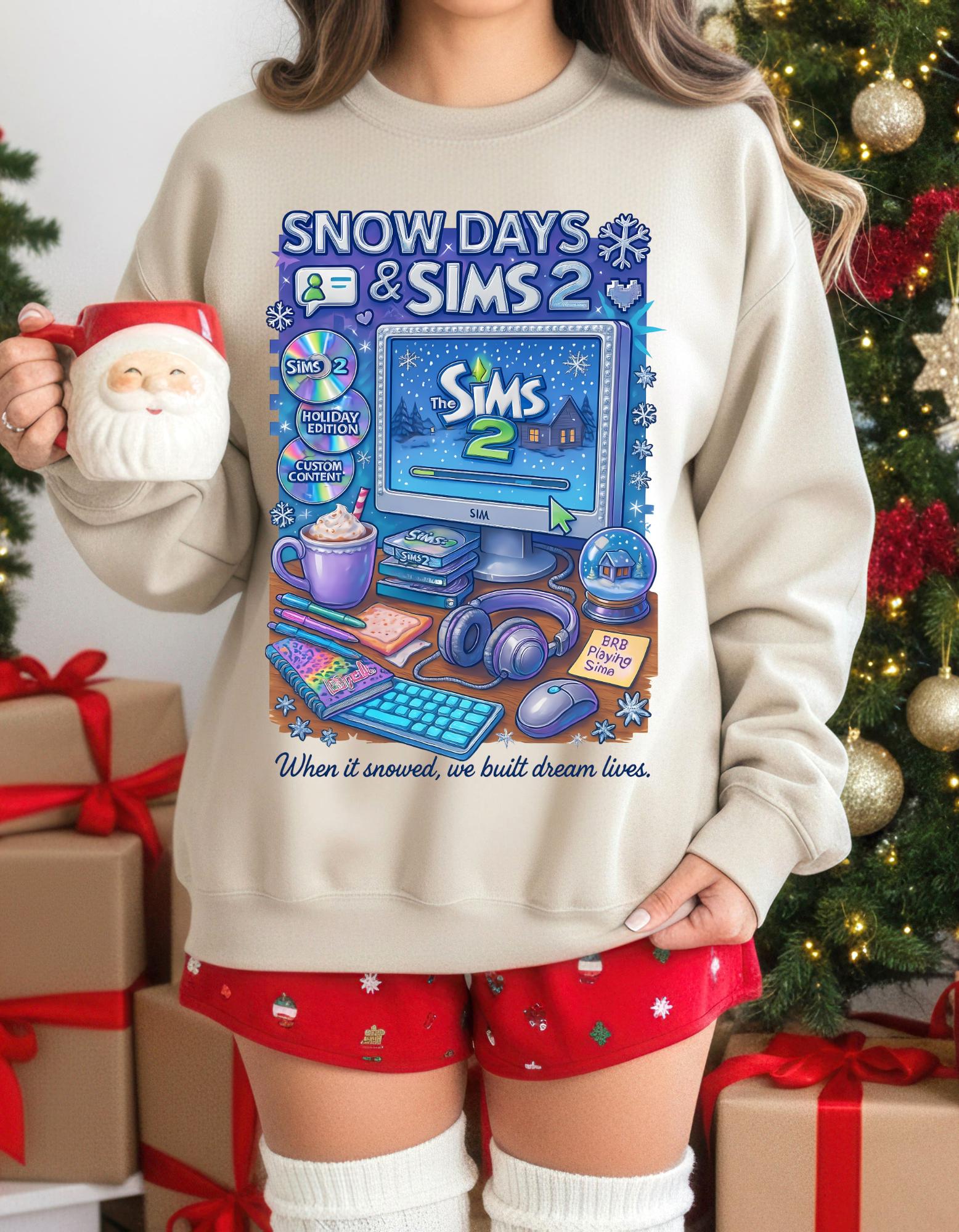 Y2K Life Simulation Gamer Sweatshirt | Retro simulation Crewneck
