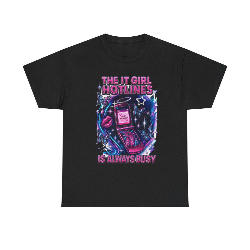 Y2K It Girl Hotline Tee - Retro 90s Graphic Print