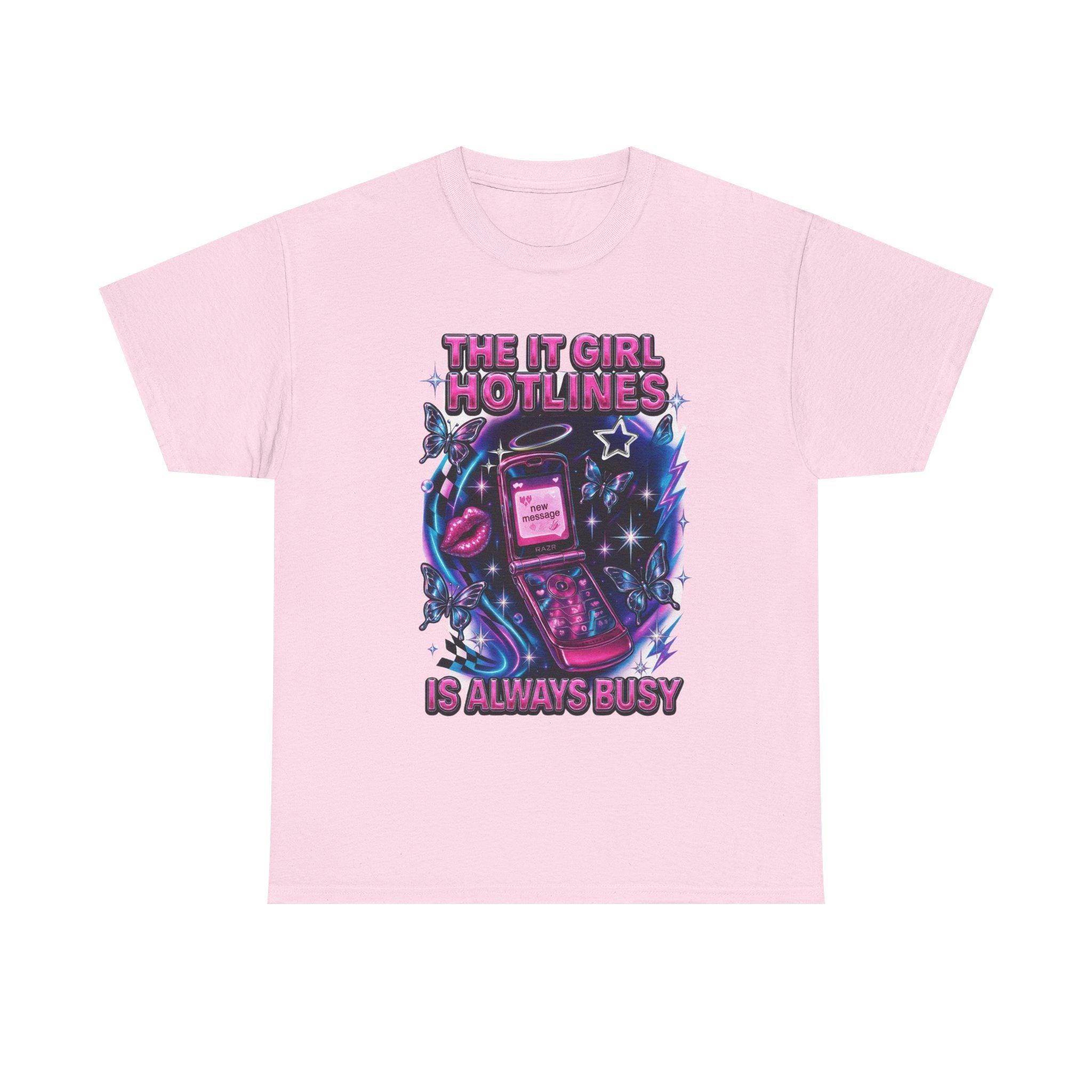 Y2K It Girl Hotline Tee - Retro 90s Graphic Print
