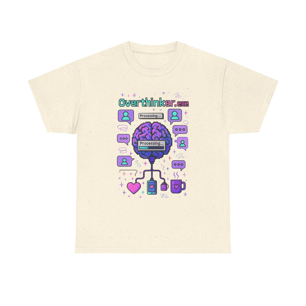 Anxiety Overthinker Unisex Y2K Mental Health Graphic Tee Heavy Cotton Vintage Vibes T-Shirt