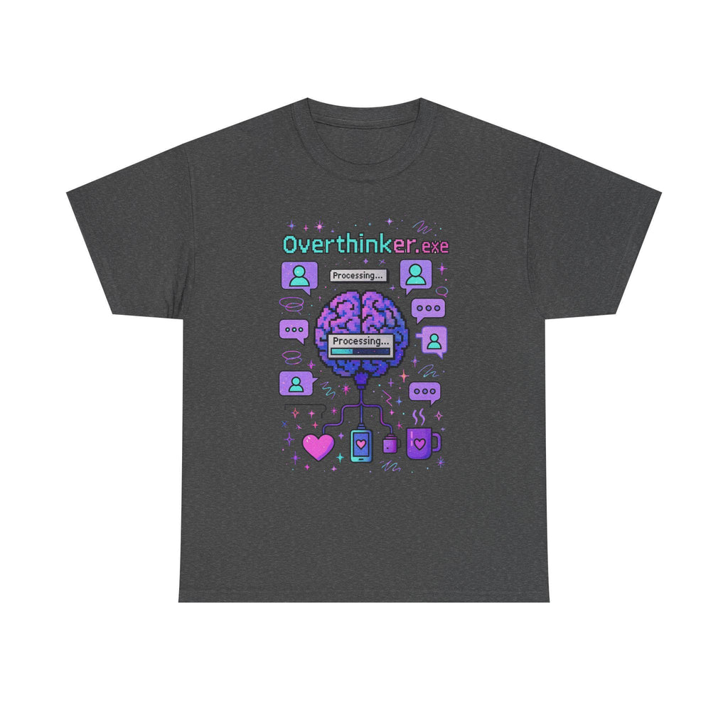 Anxiety Overthinker Unisex Y2K Mental Health Graphic Tee Heavy Cotton Vintage Vibes T-Shirt
