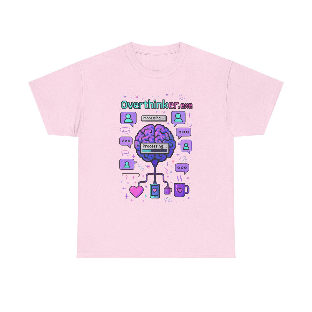Anxiety Overthinker Unisex Y2K Mental Health Graphic Tee Heavy Cotton Vintage Vibes T-Shirt