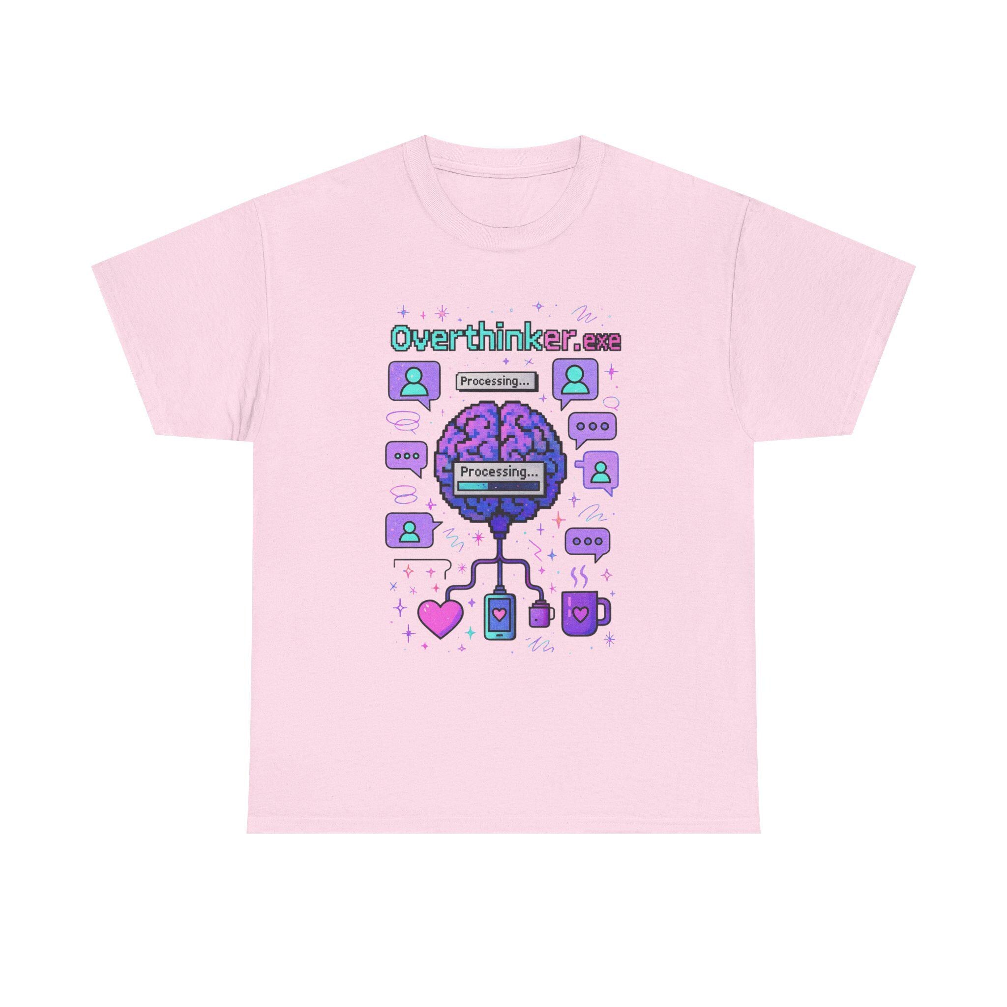 Anxiety Overthinker Unisex Y2K Mental Health Graphic Tee Heavy Cotton Vintage Vibes T-Shirt